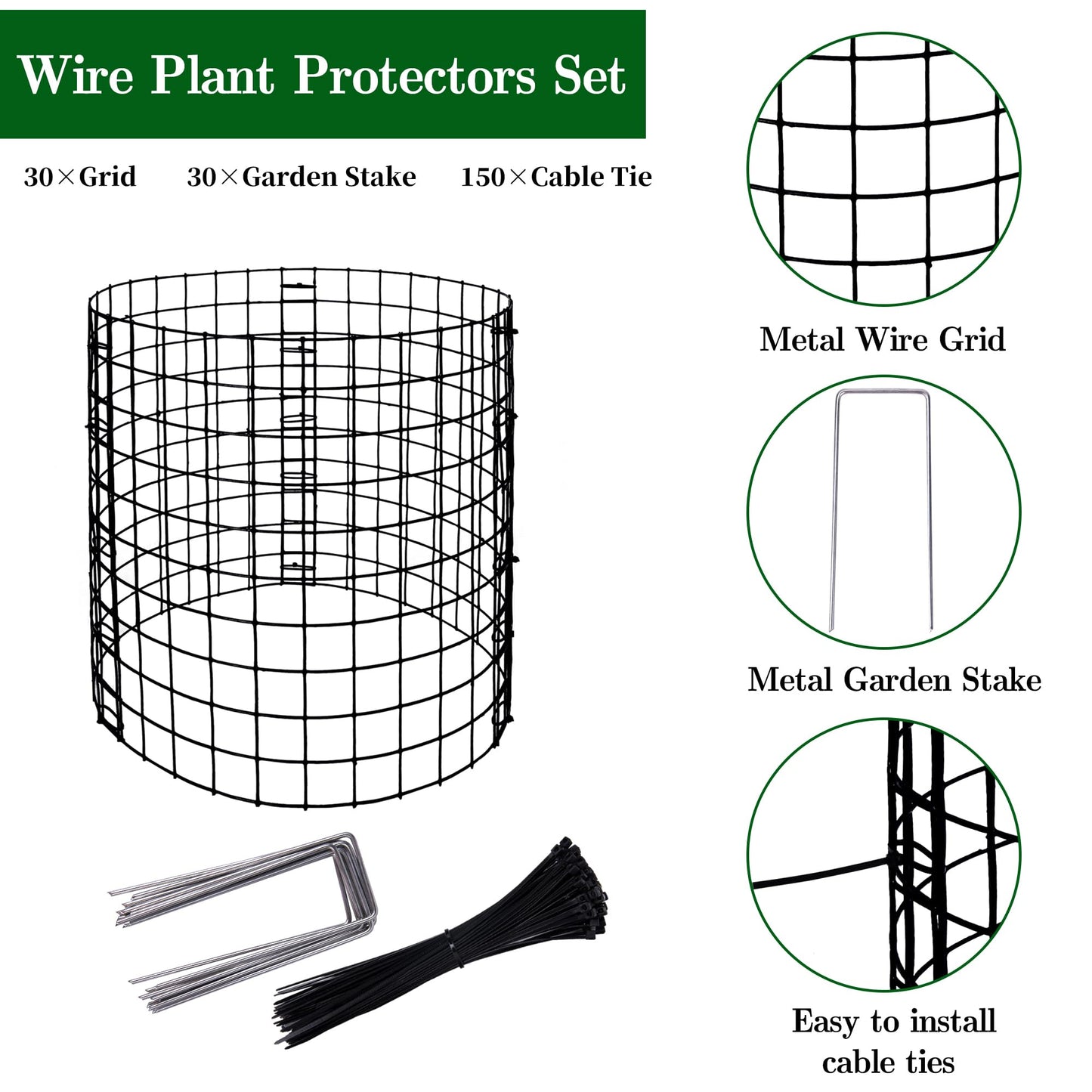 10 Packs Wire Plant Protector from Animals - 12" H X 12" D Metal Mesh Plant Cage Covers - Sturdy Garden Bunny Barricades Chicken Wire Cloche for Plants Shrubs Vegetables Flowers