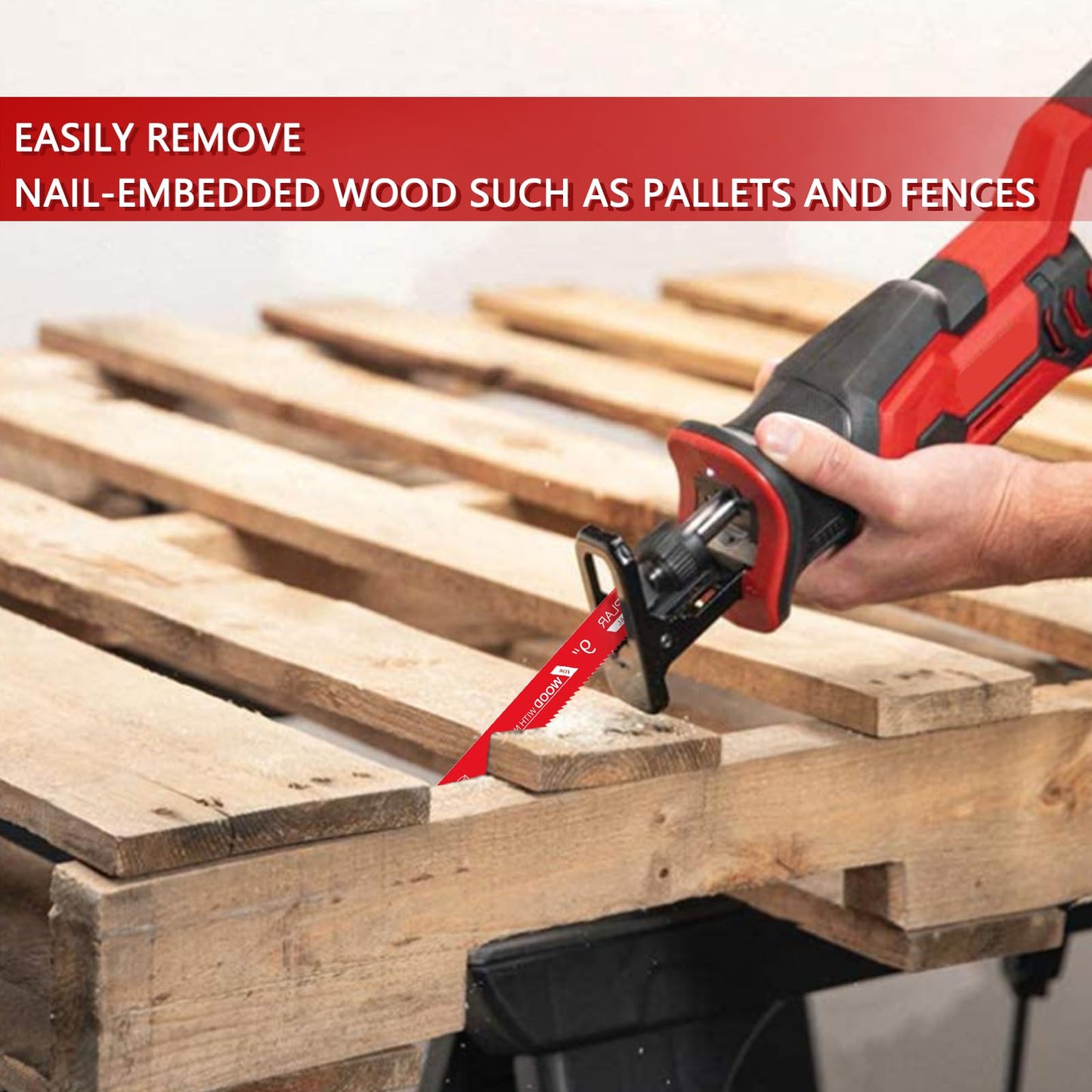 9 Inch 6/12 TPI Reciprocating Saw Blades Set Bi-Metal Pruning Blades for Nail-Embedded Wood,25 Pack,Wood with Nails,Metal/Wood Cutting Sawzall Blades