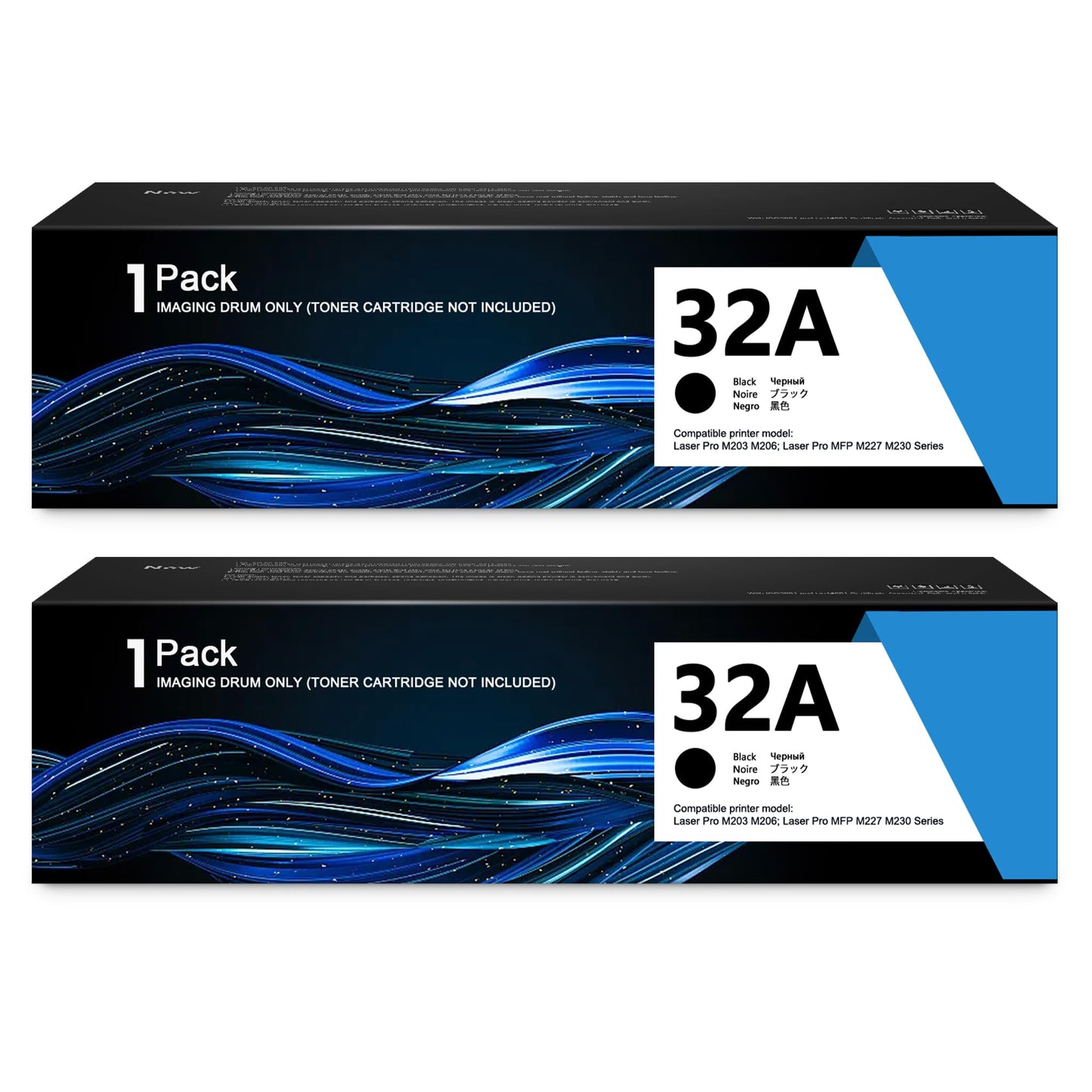 2 Pack Black 32A | CF232A Compatible Drum Unit Replacement for HP Laser Pro M203dn M203dw ; MFP M227sdn MFP M227fdn ; Ultra MFP M230sdn M230fdw Printers