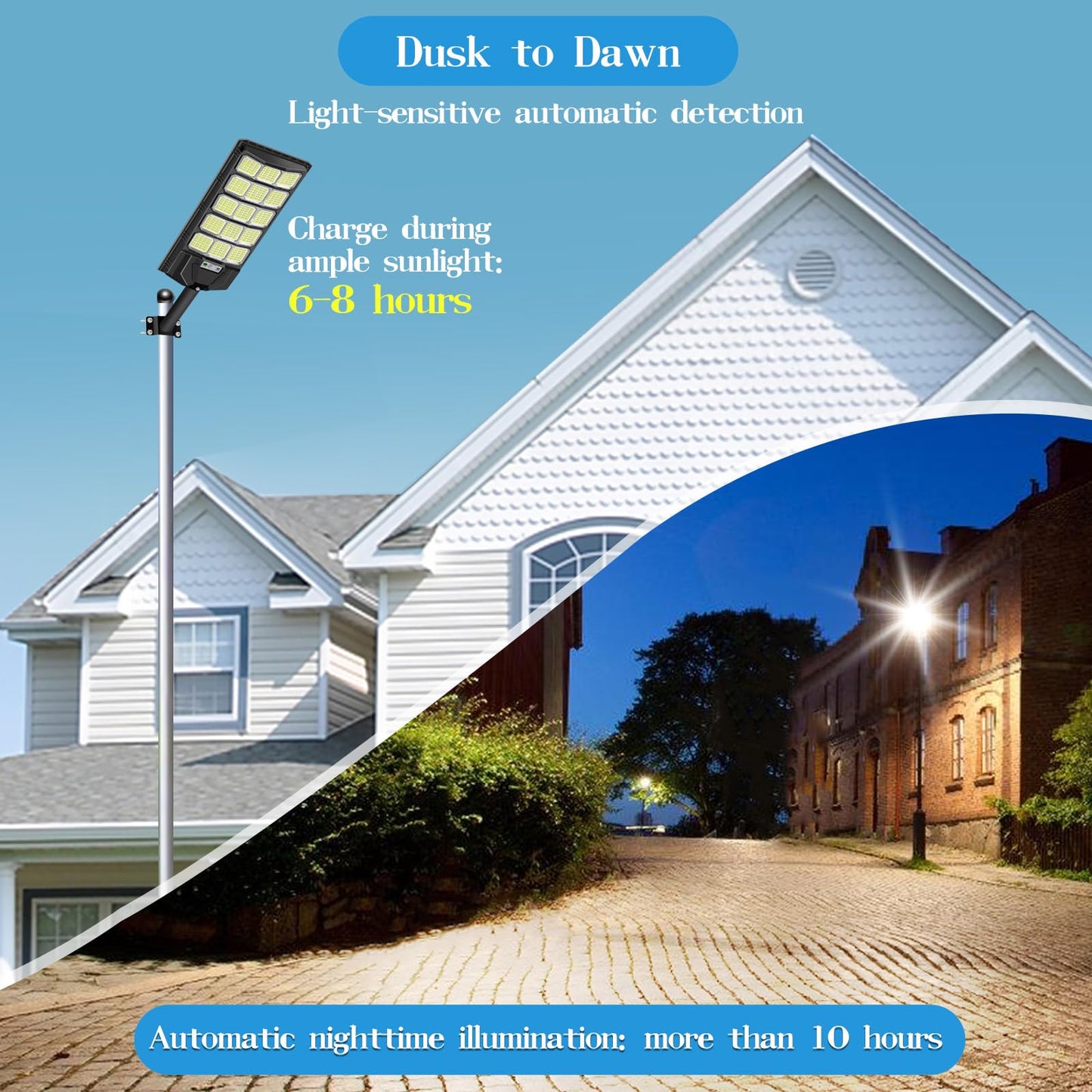 Willmind Solar Street Lights Outdoor: Motion Sensor Lights with 3 Modes 2000W, Remote Control, IP65 Waterproof, Dusk to Dawn, 2500LM, Security Lights, for Outside Parking Lot Yard Garage, 2 Packs
