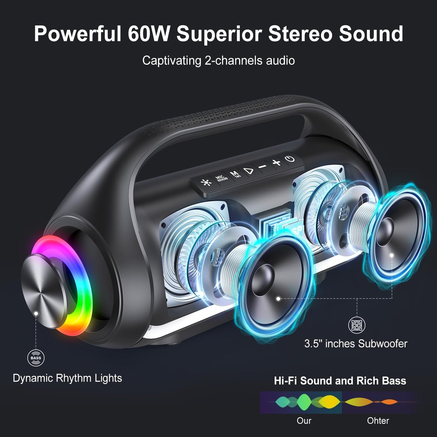 Karaoke Machine with 2 Microphones, Portable Karaoke Speaker for Adults and Kids (D20)