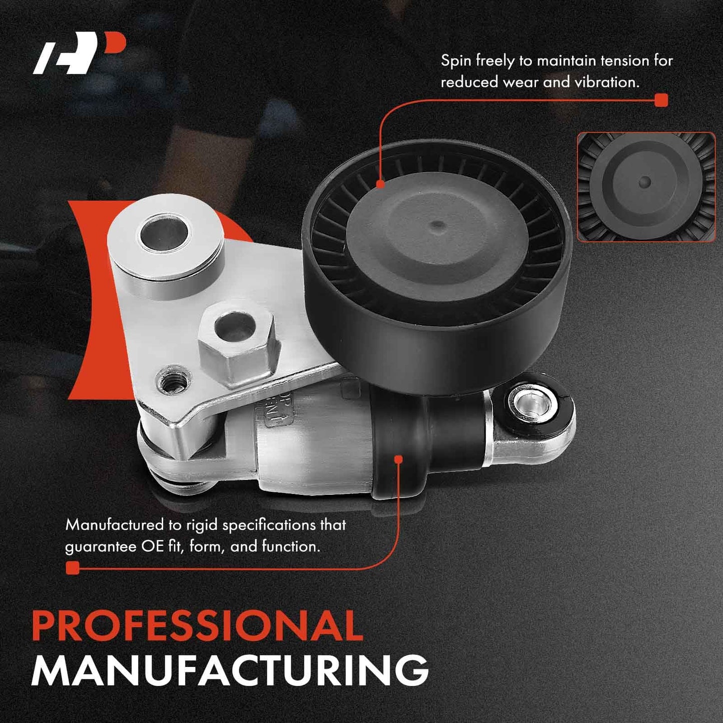 A-Premium Belt Tensioner Assembly with Pulley Compatible with Hyundai Sonata 2006-2010, Santa Fe, Azera, Veracruz, Entourage & Kia Sorento, Sedona, Cadenza, Borrego, K900, Amanti, Replace# 41900436443
