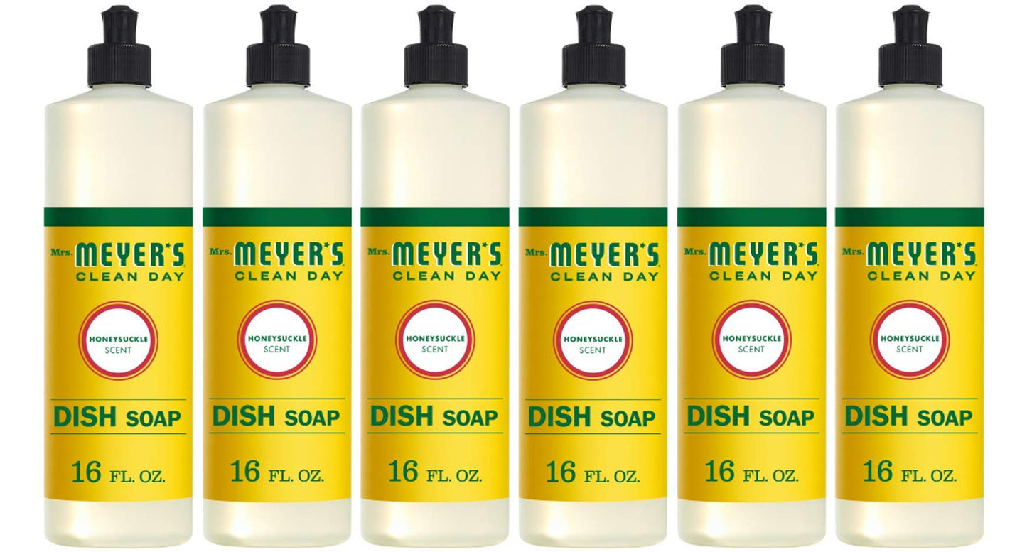 Mrs. Meyer's Clean Day Mrs. Meyer's Clean Day Dish Soap, Honeysuckle, 16 Fl Ounce (Pack of 6)