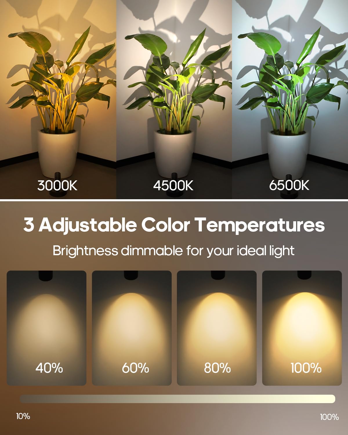 GOODEA Spotlights Indoor, 3000mAh Rechargeable Battery Plant Spotlight Indoor with Remote, Wireless Led Uplighting with 3 Colors & Timer, Mini Picture Light for Painting, Accent Lighting (2 pcs)