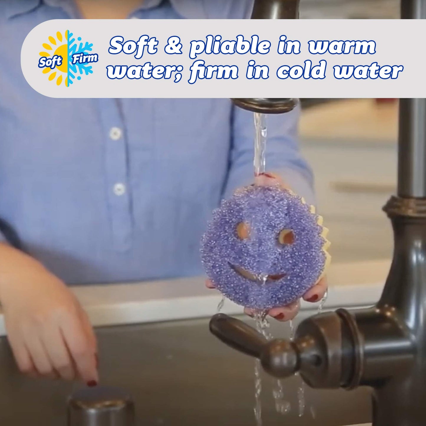 Scrub Daddy - Scrub Mommy Dual-Sided Scrubber and Sponge - Scratch Free & Resists Odors - 8 Count