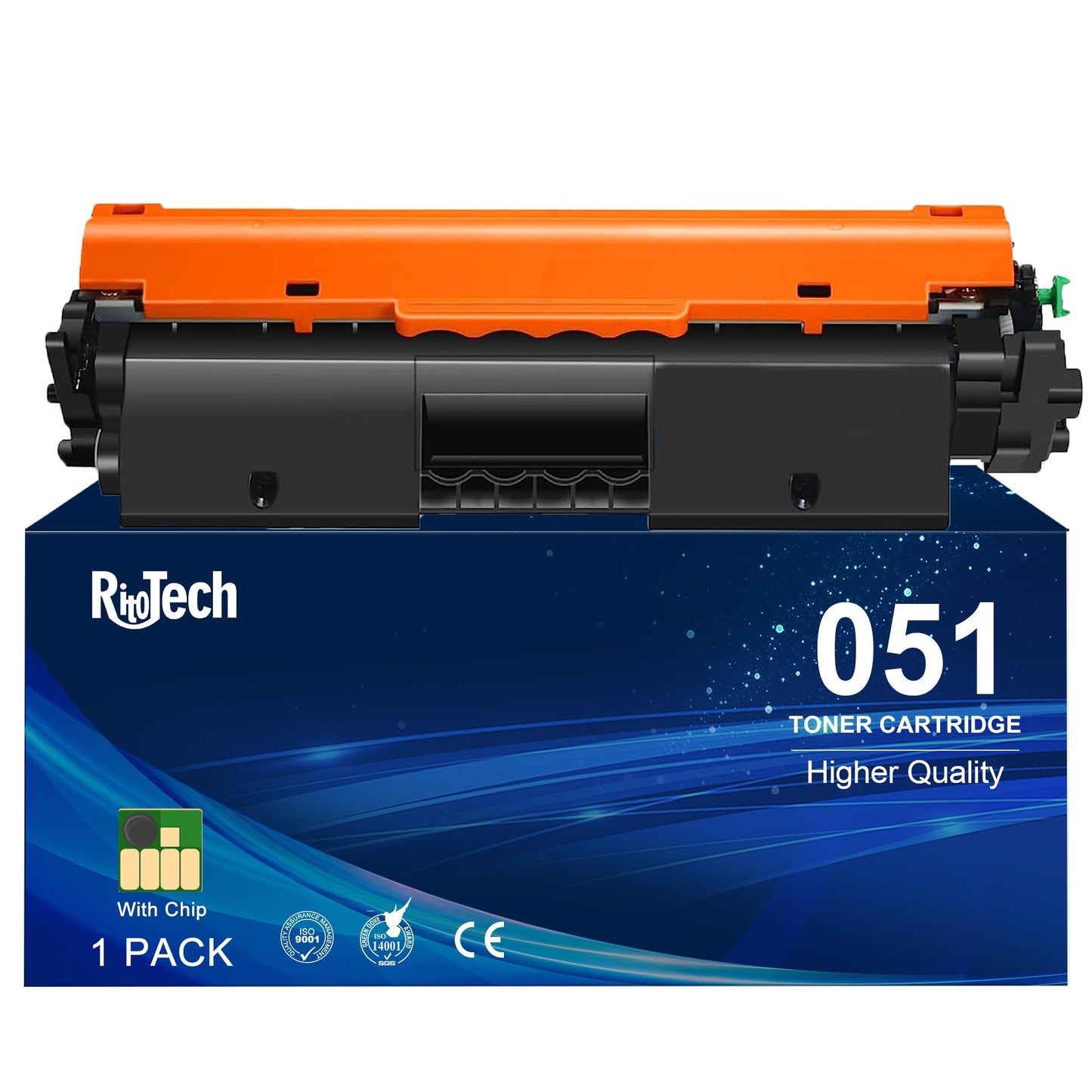 051 Black Toner Cartridge,1 Pack Compatible Replacement for Canon 051H CRG-051 for ImageCLASS MF264dw MF269dw LBP162dw LBP161dn MF266dn MF263dn Printer,No Fading,No Streak, with Upgraded Chip