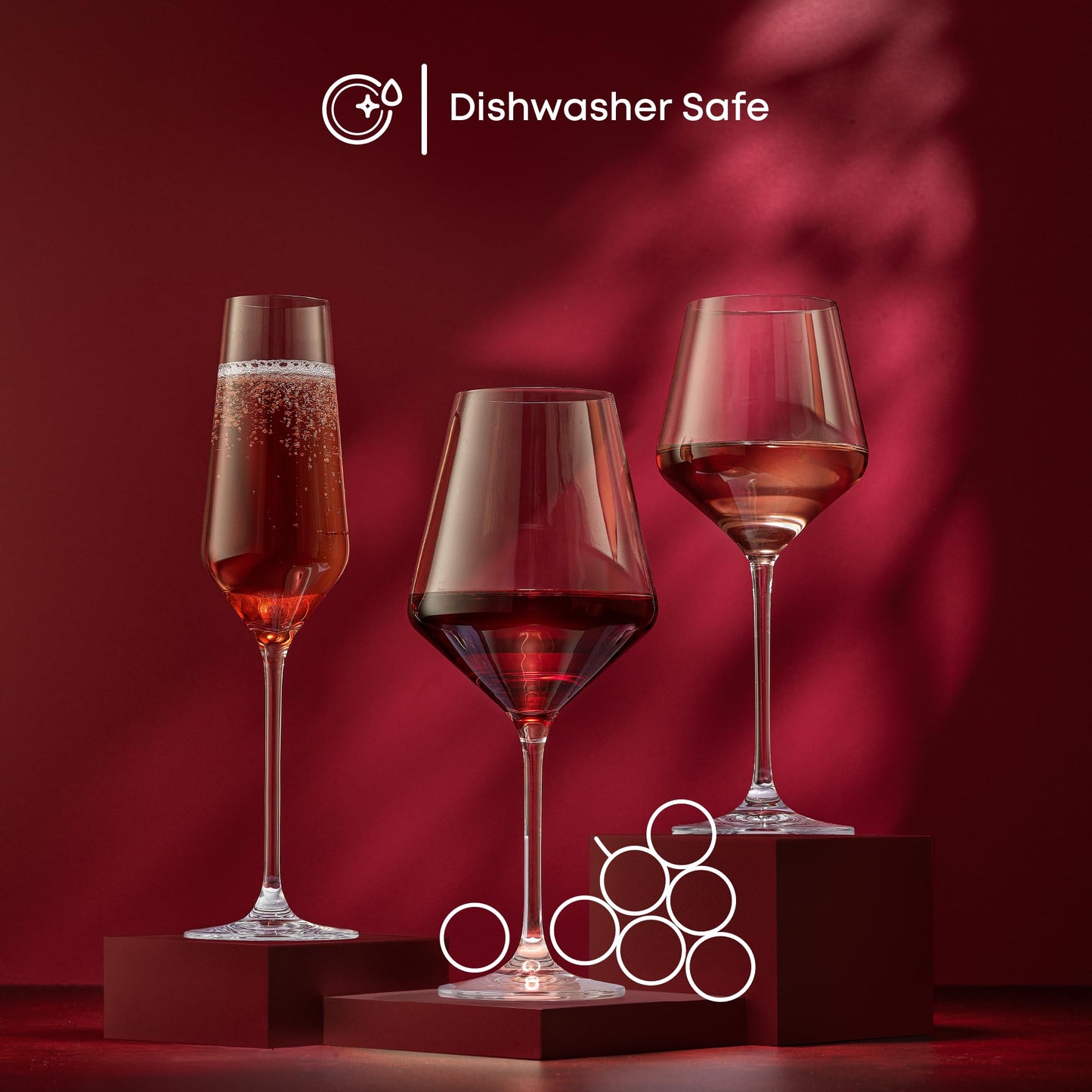 JoyJolt Layla Red Wine Glasses, Set of 4 Italian Wine Glasses, 17 oz Clear Wine Glasses