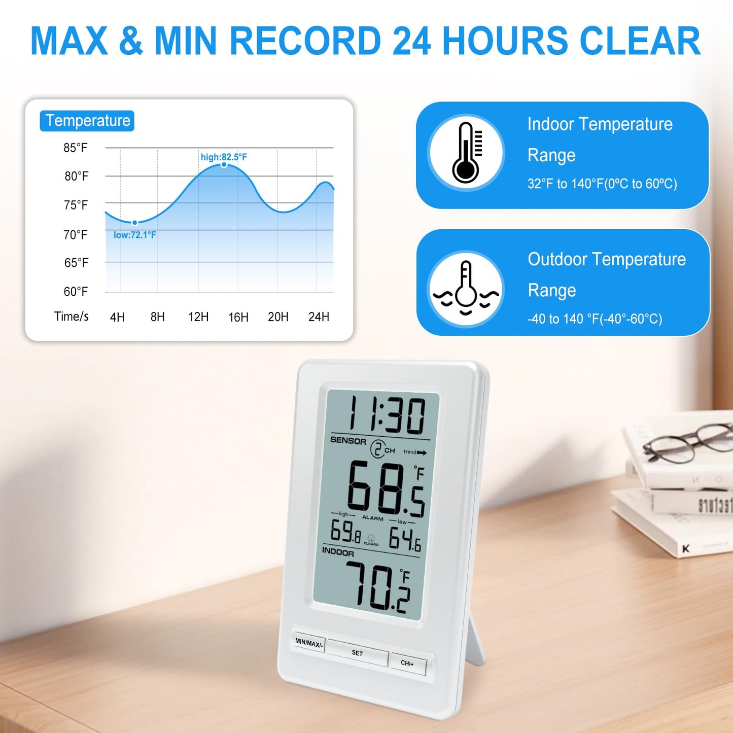 Urageuxy Swimming Pool Thermometer, Easy Read Floating Wireless Digital Water Thermometer, IPX8 Waterproof for Hot Tub/Ice Bath/Pond/Pools/Cold Diving/S