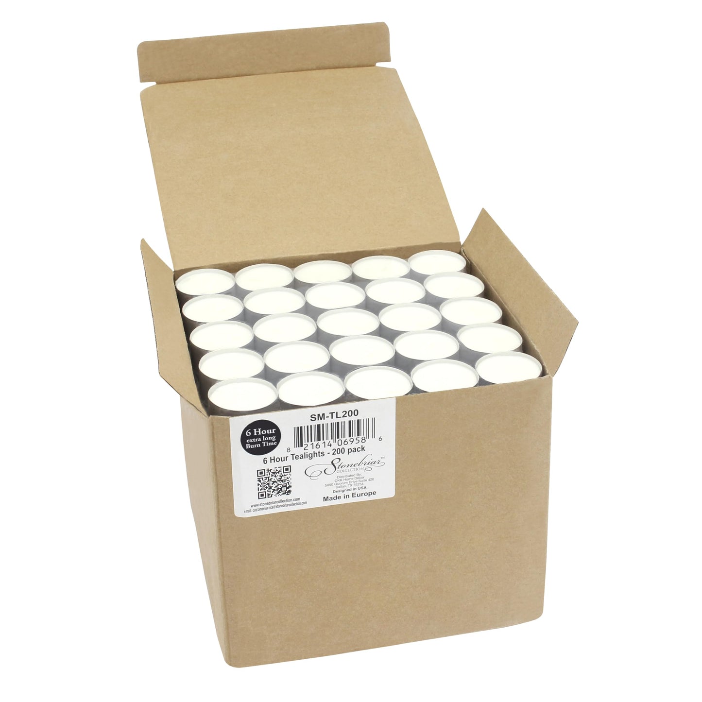 Stonebriar Collection SM-TL200 Tealight Candles, 6 to 7 Hour Extended Burn Time, White (Pack of 200)