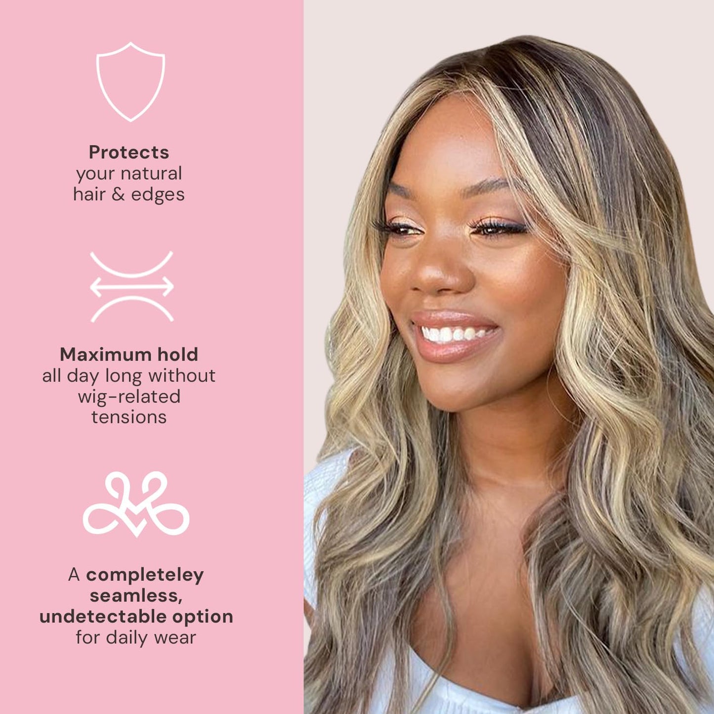 MILANO COLLECTION Original WiGrip - Adjustable Wig Grip Band for Secure Wig Placement, Comfortable, No-Slip, No Clips, Glues, or Tapes - For Silk Top, Closed Wefted Wigs - WiGrip, Chocolate Brown, 2 Pack