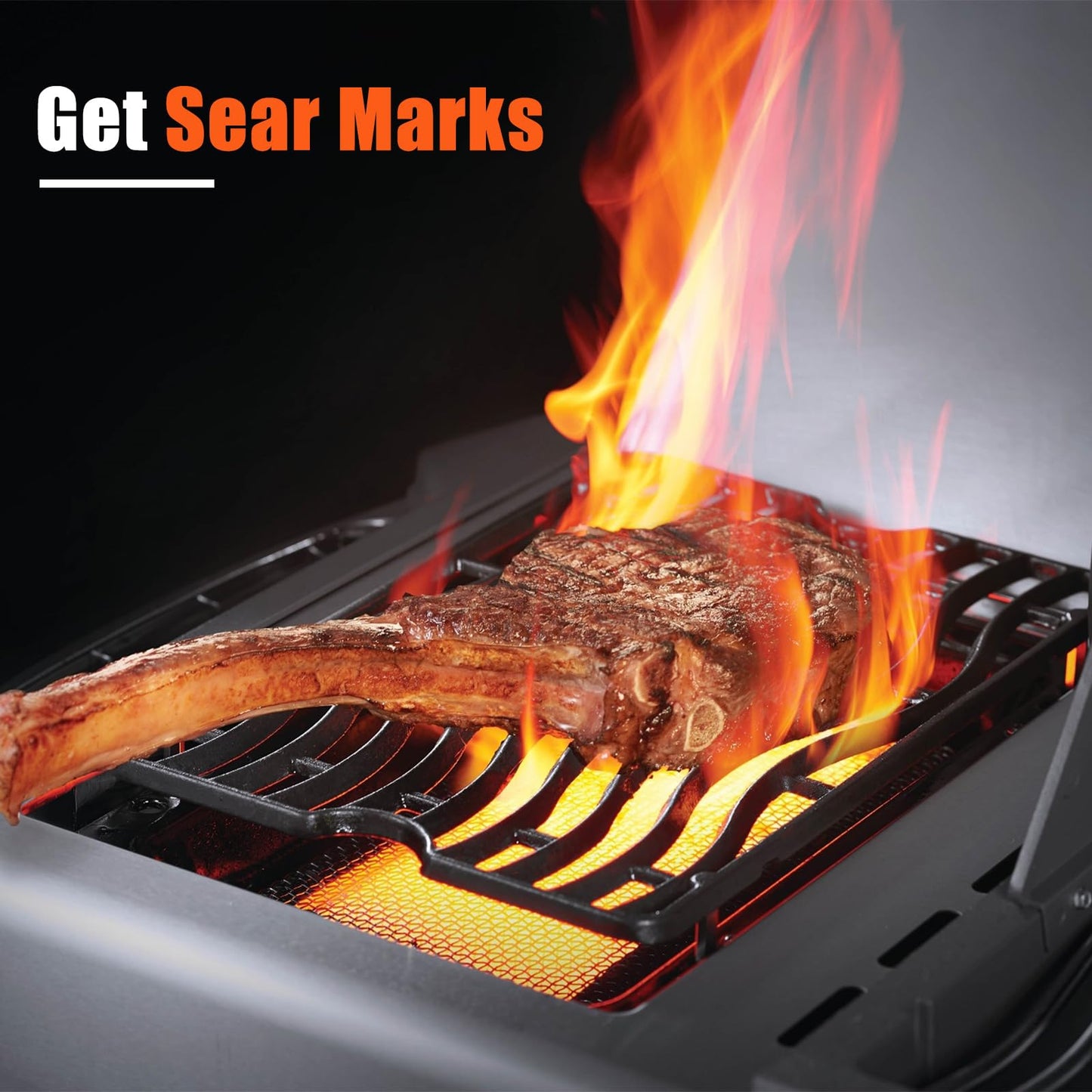 Criditpid Barbecue Replacement Parts for Napoleon LEX 485, S83010 Cast Iron Infrared Side Burner Grid for Prestige 450, 500, 665 Grills