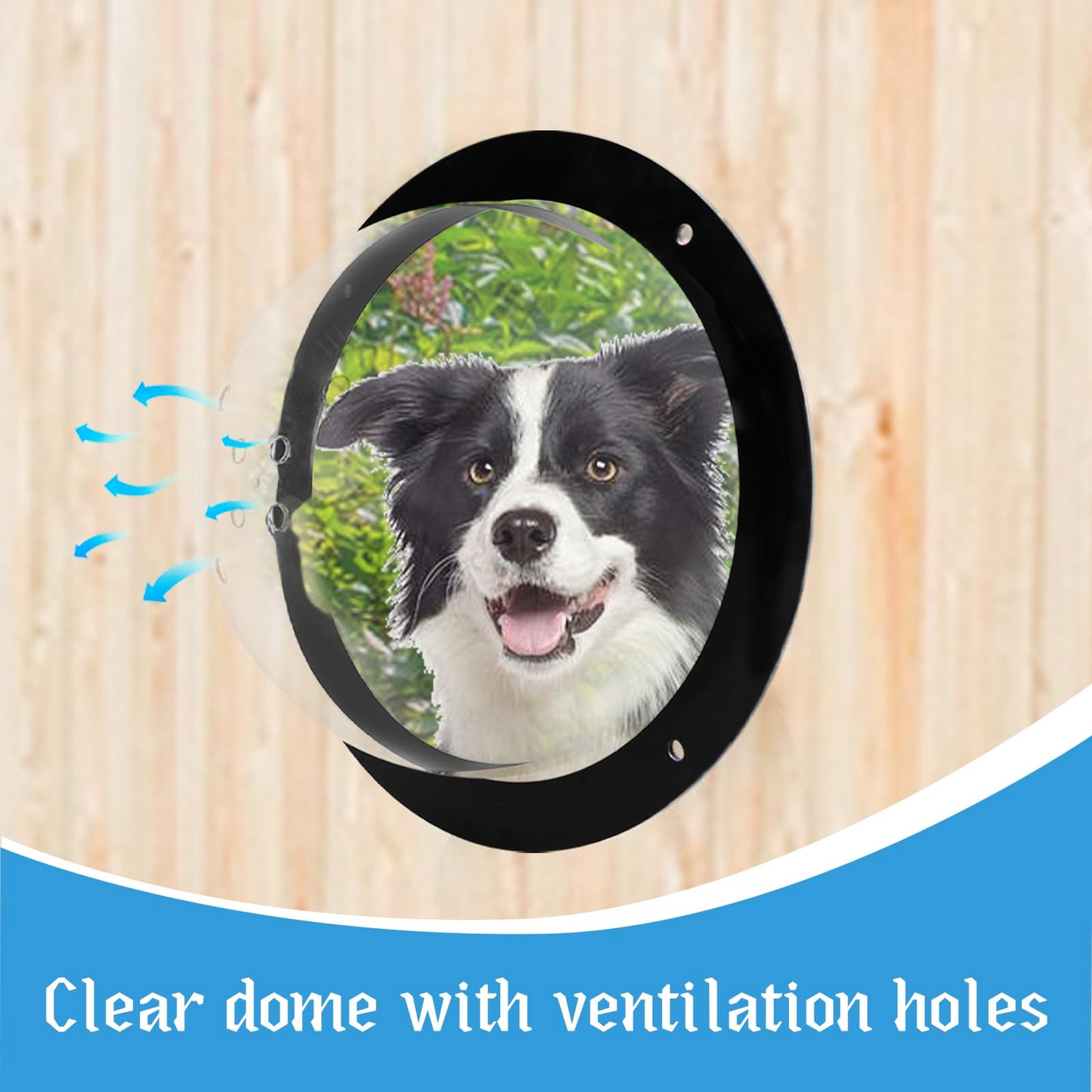 CAWUWE 2 Pack Dog Fence Window with Air Holes Clear Pet Bubble View Dome Door Peek Small Round Window for Doggie/Cat/Horse Outside Playground Garden Diameter 12.44 Inch Deep 4.92 Inch