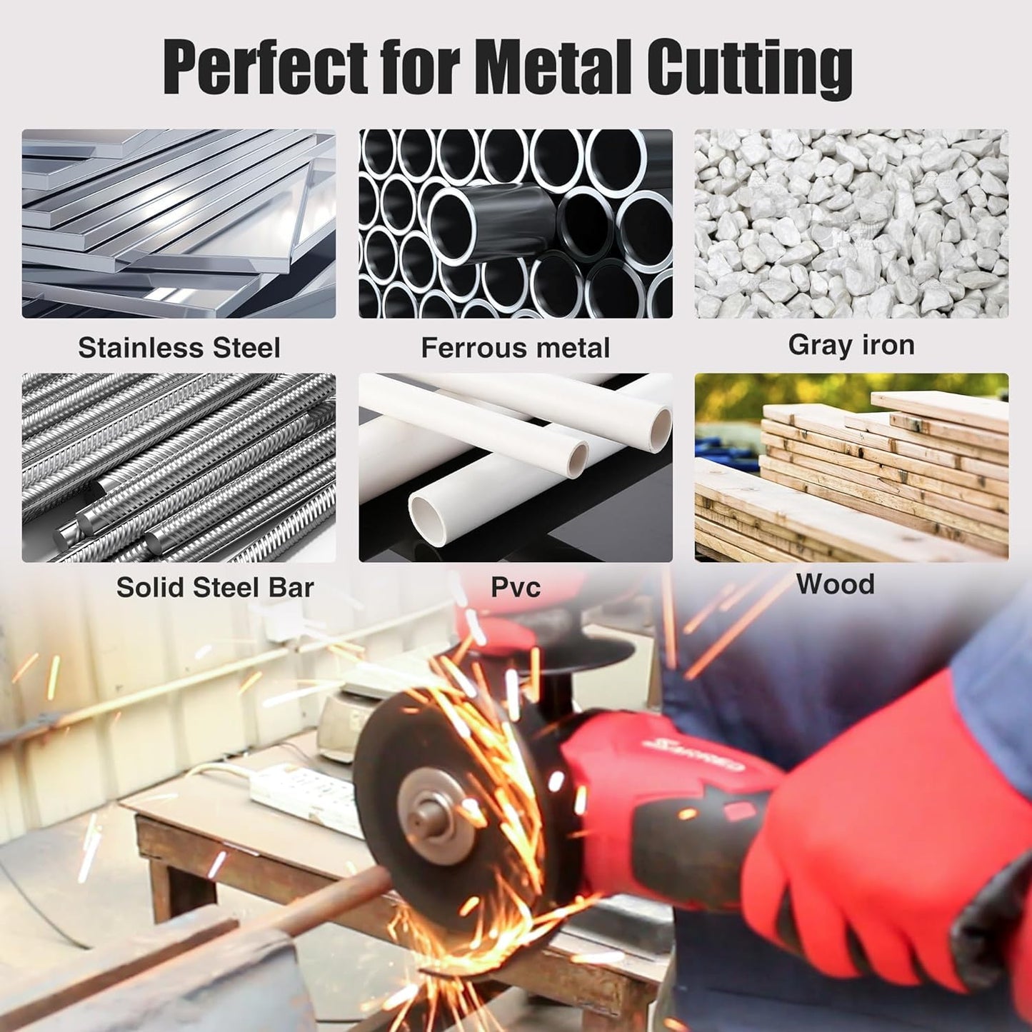 Cut Off Wheels 5", PRETEC 50+5 Pack Metal Cutting Wheel, Thin 5” Metal & Stainless Steel Fast Cutting Discs for Angle Grinder - 7/8" Arbor Hole, 5” x 3/64" x 7/8"