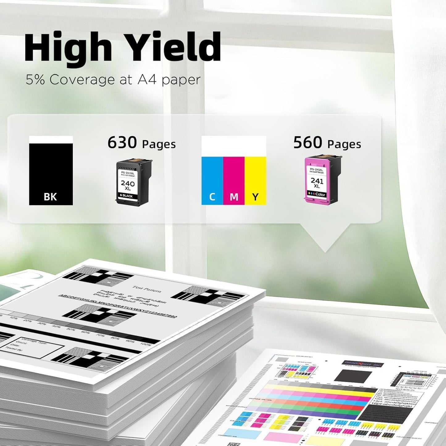 PG-240 XL/CL-241 XL Ink Cartridges Replacement for Canon PG-240XL CL-241XL Ink Cartridges Combo Pack use to TS5120 MG3600 MG3620 MX472 MX530 MX432 MG3520 MG3120 Printer (2 Pack, 1Black and 1Color)