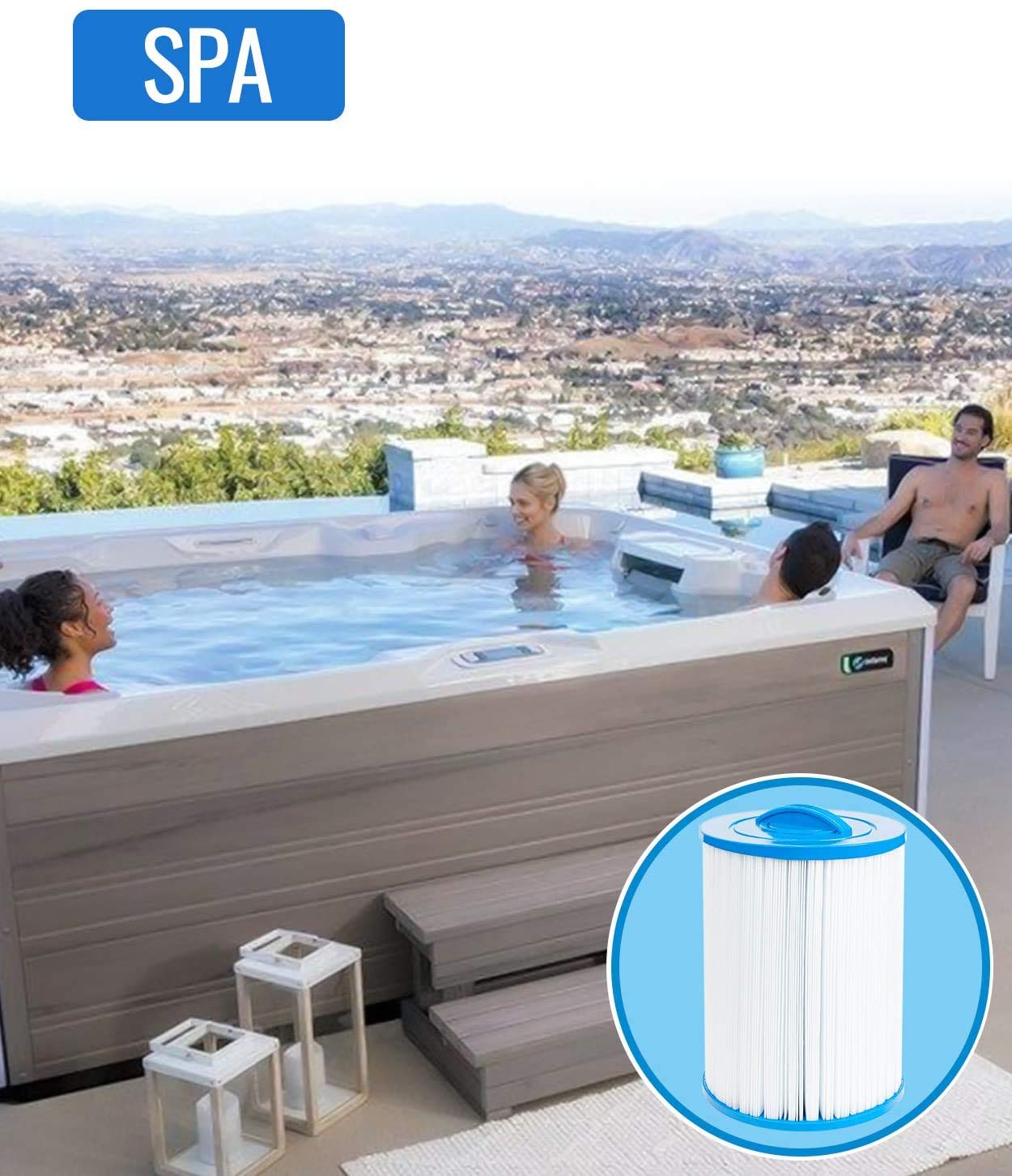 PWW50 Filter Compatible with Pleatco Spa Hot Tub Replacement Filter, PWW50P3 Spa Filter Compatible with Unicel 6CH-940, Filbur FC-0359, Waterways 817-0050 Front Access Skimmer Aber Hot Tubs(2 Pack)