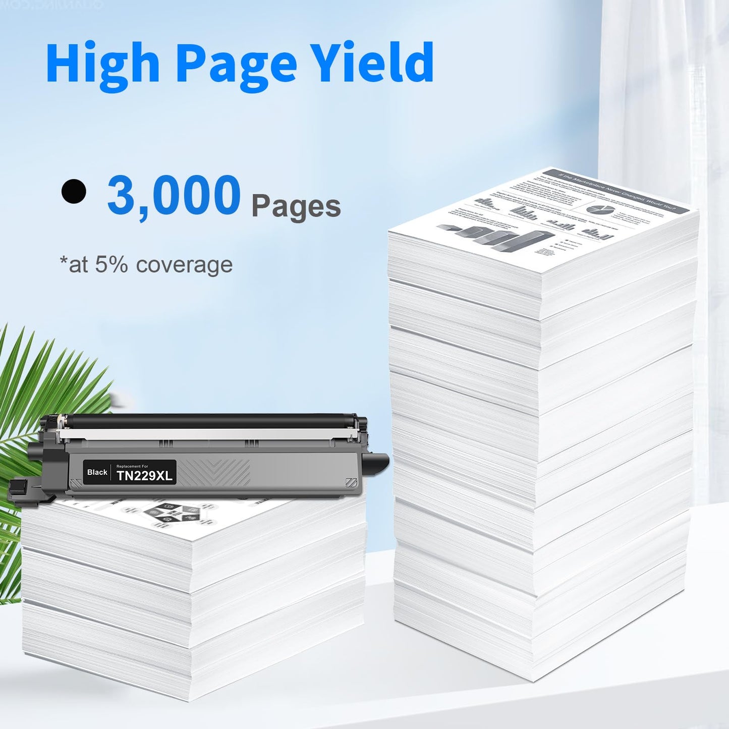 myCartridge TN229XL Toner Cartridges High Yield 2 Black,with Chip Compatible Replacement for Brother TN229XL TN229 TN-229XL TN-229XLBK MFC-L3780CDW MFC-L3720CDW HL-L3280CDW Printer TN229XL Toner