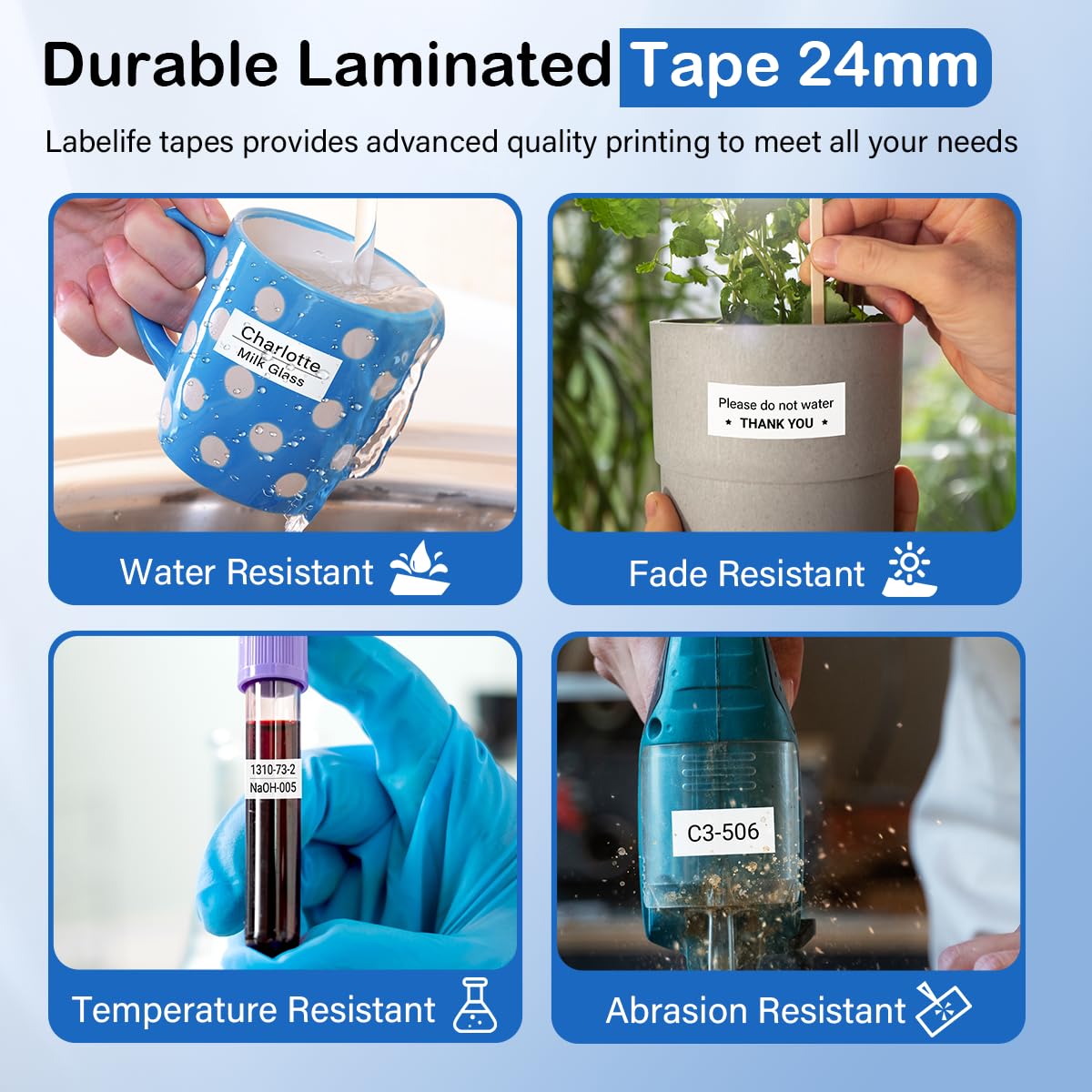 10-Pack TZe-251 TZe251 Compatible with Brother P Touch Label Maker Tape TZe TZ Tape 24mm 0.94" Laminated White 1 Inch for Brother PT-D600 PT-P710BT PT-P700 PTP750W PT2730 PT-E500VP
