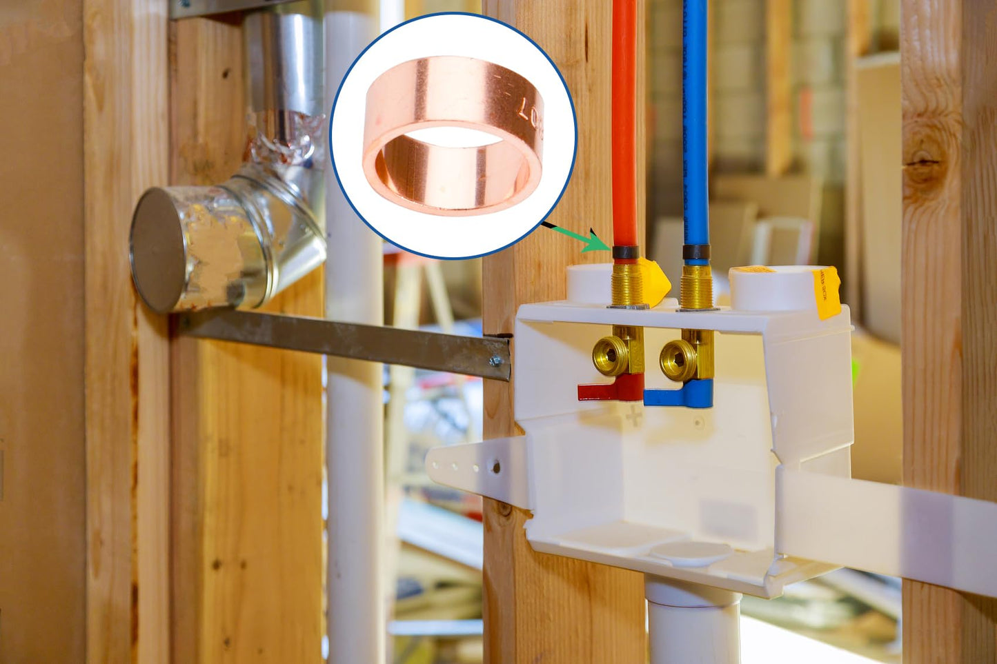 WHK 100 Pack 1/2" Pex Copper Crimp Rings for Pex Pipe Connection,Pex B Crimp.