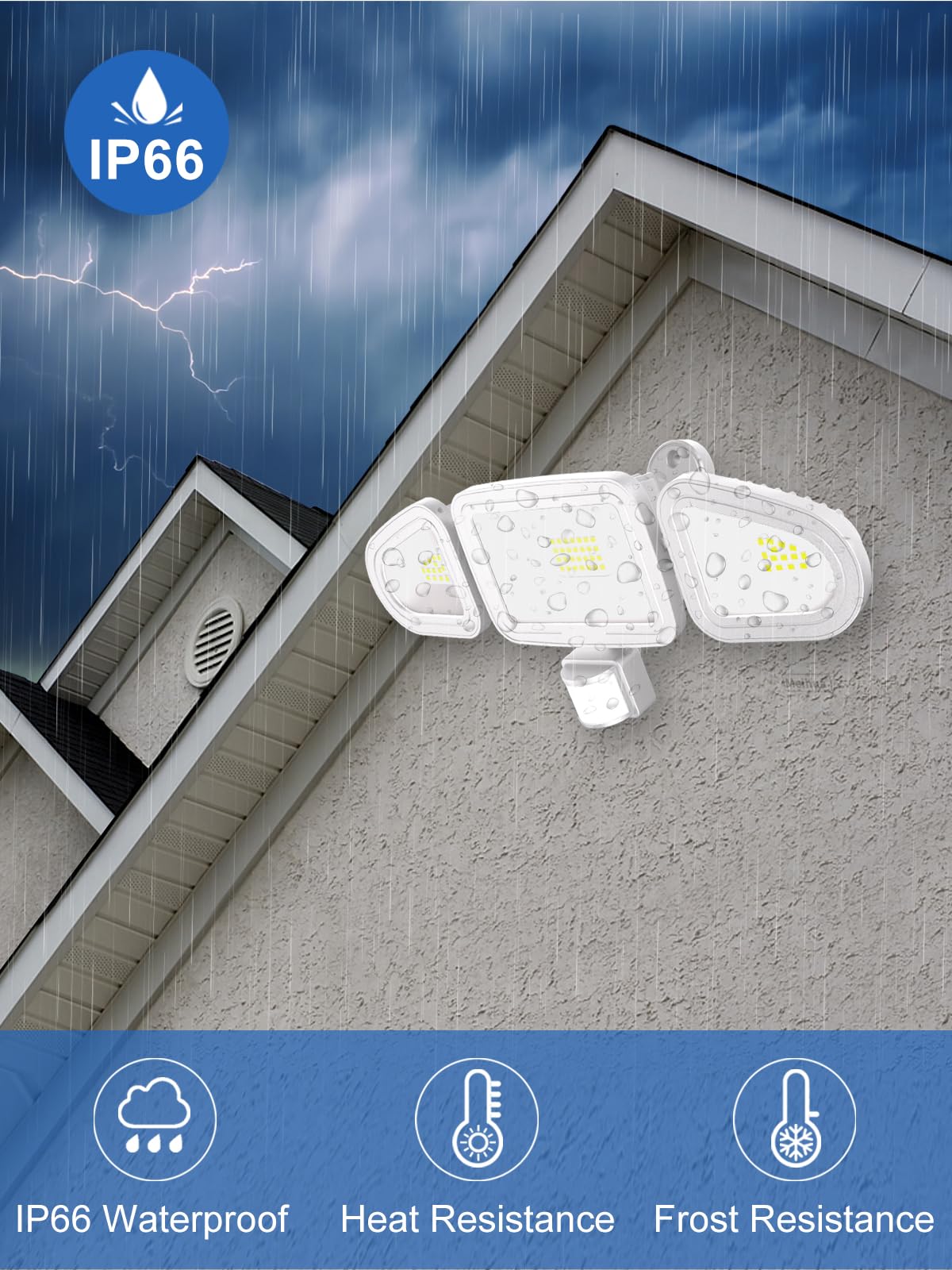 CLY 42W LED Security Lights Motion Sensor Light Outdoor with Remote Control, 3600LM High Brightness 6500K Floodlight, IP66 Waterproof Outdoor PIR Motion Detected Sensor Lights for Garage Yard Porch