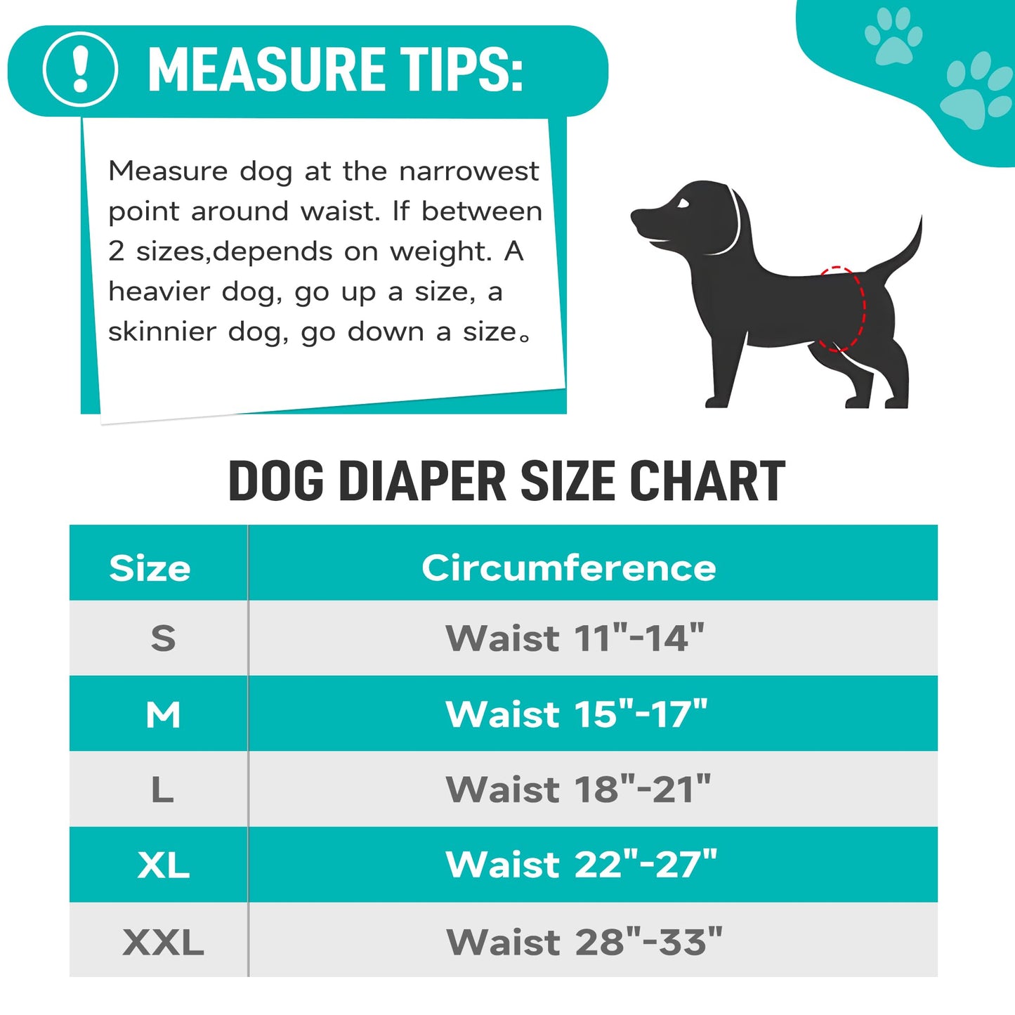 Tuiskusa Male Dog Diapers, High Absorbing Dog Belly Bands (5 Pack)