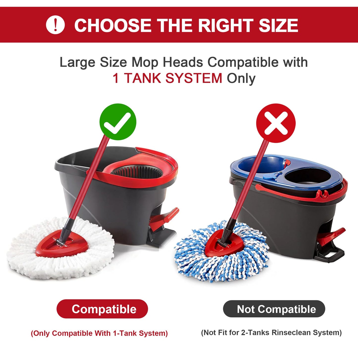 12 Pack Mop Replacement Heads for Vileda Mop Replace Head EasyWrin Spin Mop Heads Replacements, Microfiber Spin Mop Refills, Easy Cleaning Mop Head Replacement