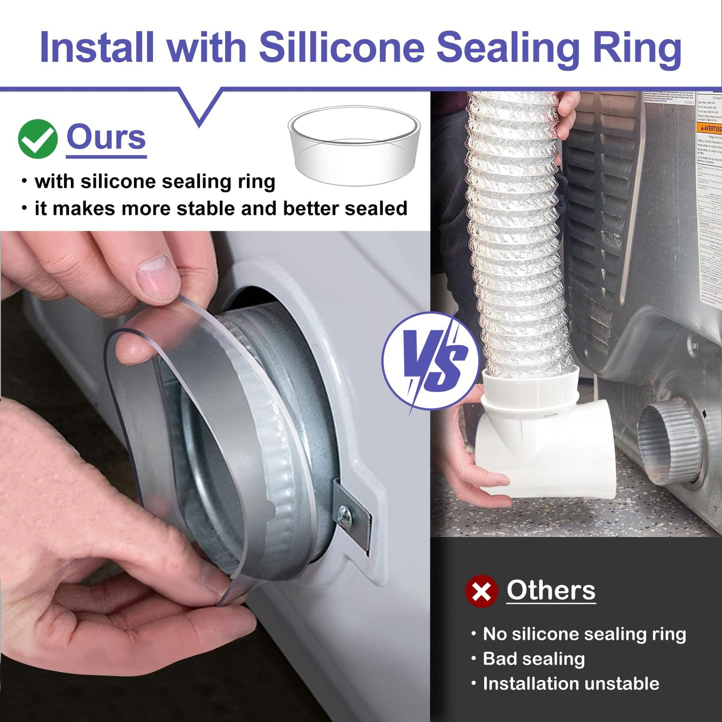 Dryer Vent Hose for Tight Space,90 Degree Dryer Vent Elbow,Better Than Magnetic Dryer Vent Connector Kit,Dryer Vent Cleaning Kit