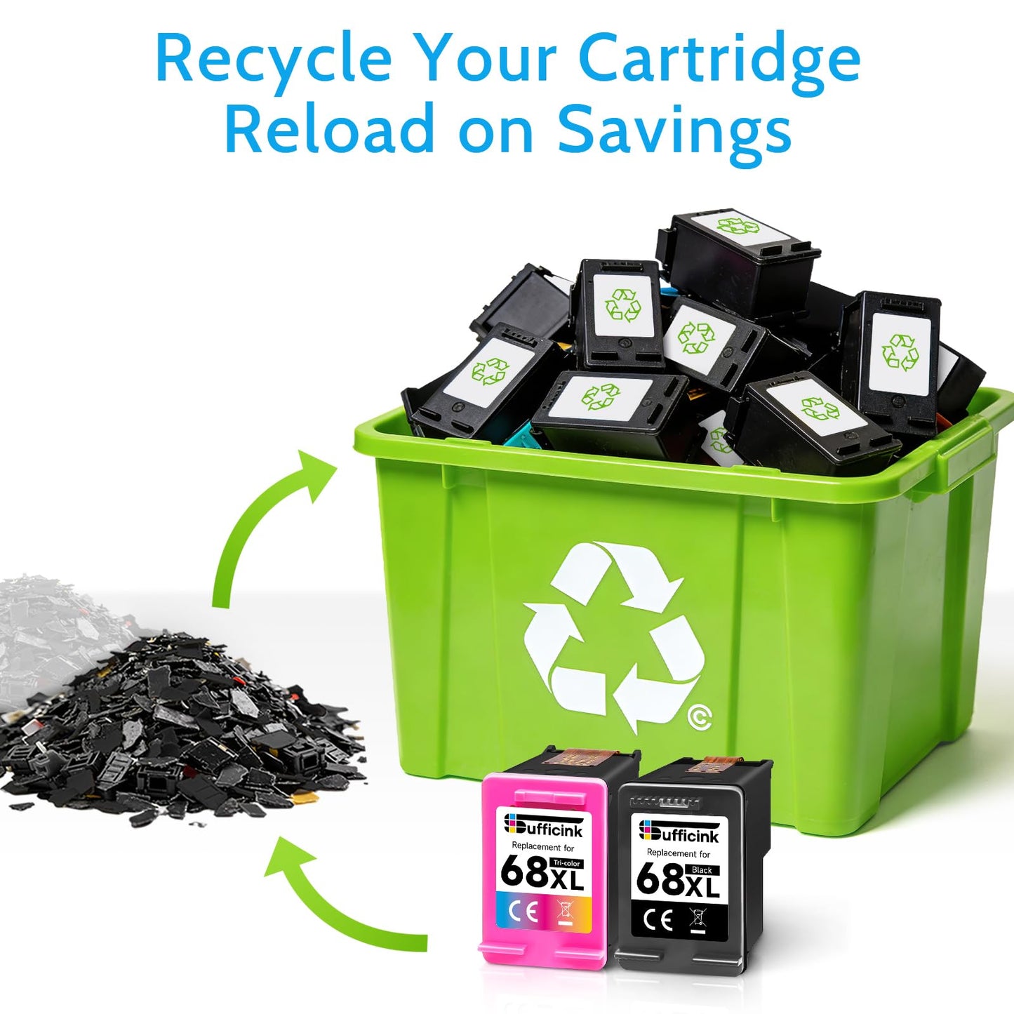 67XL Ink Cartridges Compatible for HP 67 Ink Cartridges Black/Color Combo Pack for Encre 67 Ink fit for DeskJet 2855e 2800e 4155e 2755e 2700 2700e 4100 4255e Envy 6055e 6455e 6000 6400 Printer