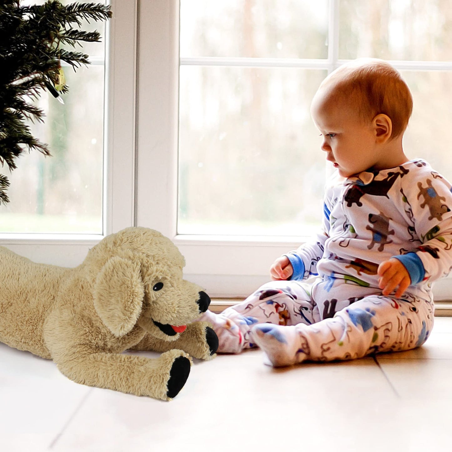 LotFancy 27'' Cuddly Golden Retriever Stuffed Animal, Large Plush Dog Toy, Gifts for Kids, Pets on Birthday Party Favors Thanksgiving Xmas, Beige