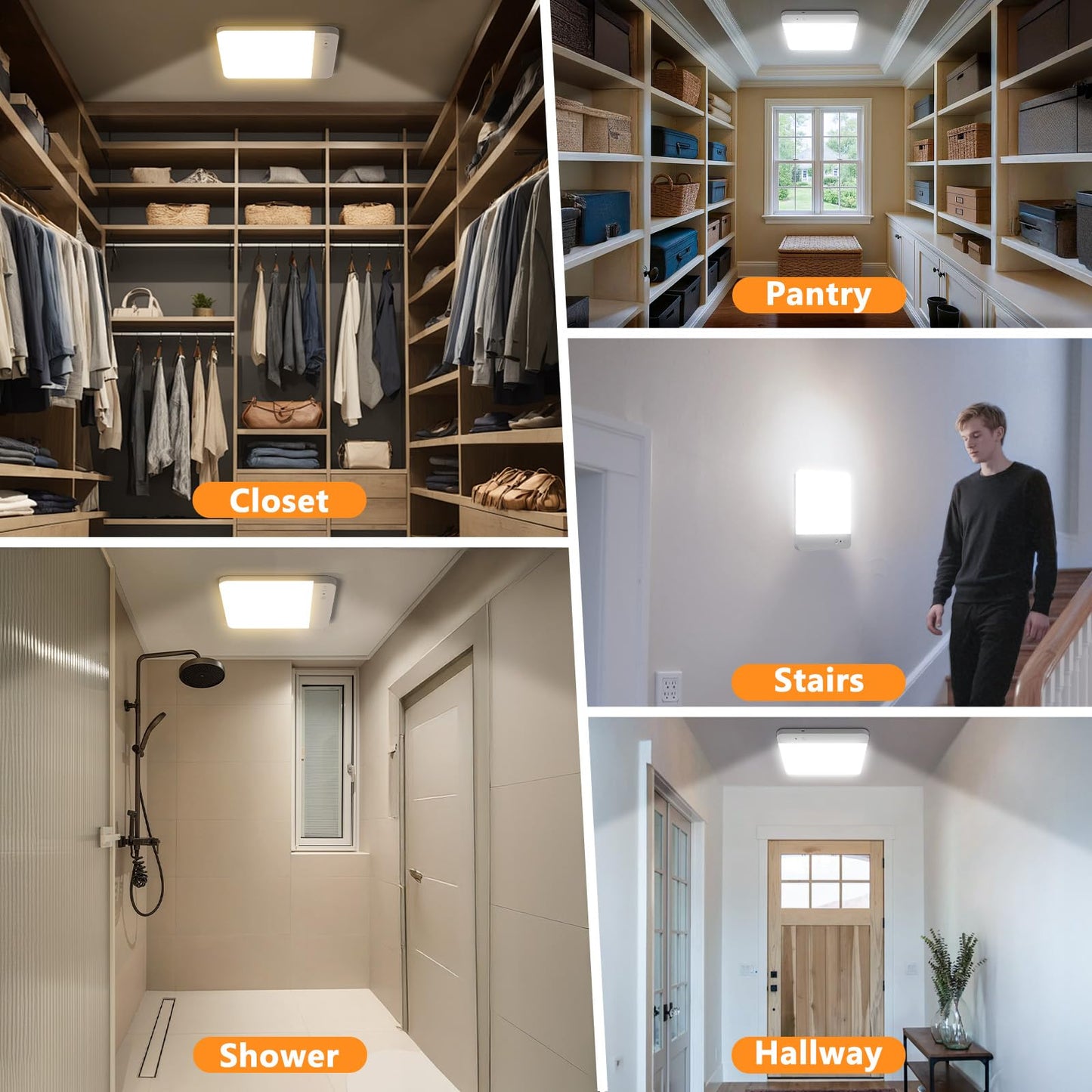 Rechargeable Closet Lights Motion Sensored - 7.8in Magnetic Under Cabinet Lighting, Battery Operated Closet Light with Remote, Wireless Indoor Sensor Lights for Under Counter Shower Bathroom Kitchen