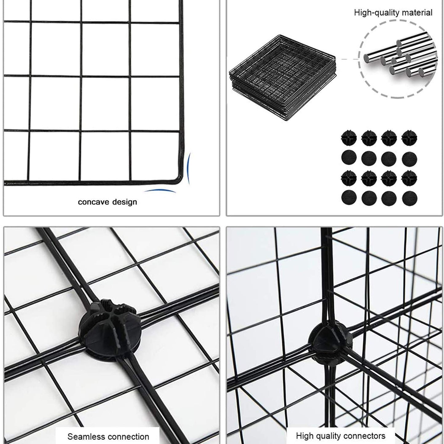 C&AHOME Wire Cube Storage, 12-Cube Storage Organizer, Metal Stackable Storage Bins, Modular Bookcase, DIY Closet Cabinet Ideal for Living Room Bedroom, Home, Office 36.6”L x 12.4”W x 48.4”H Black