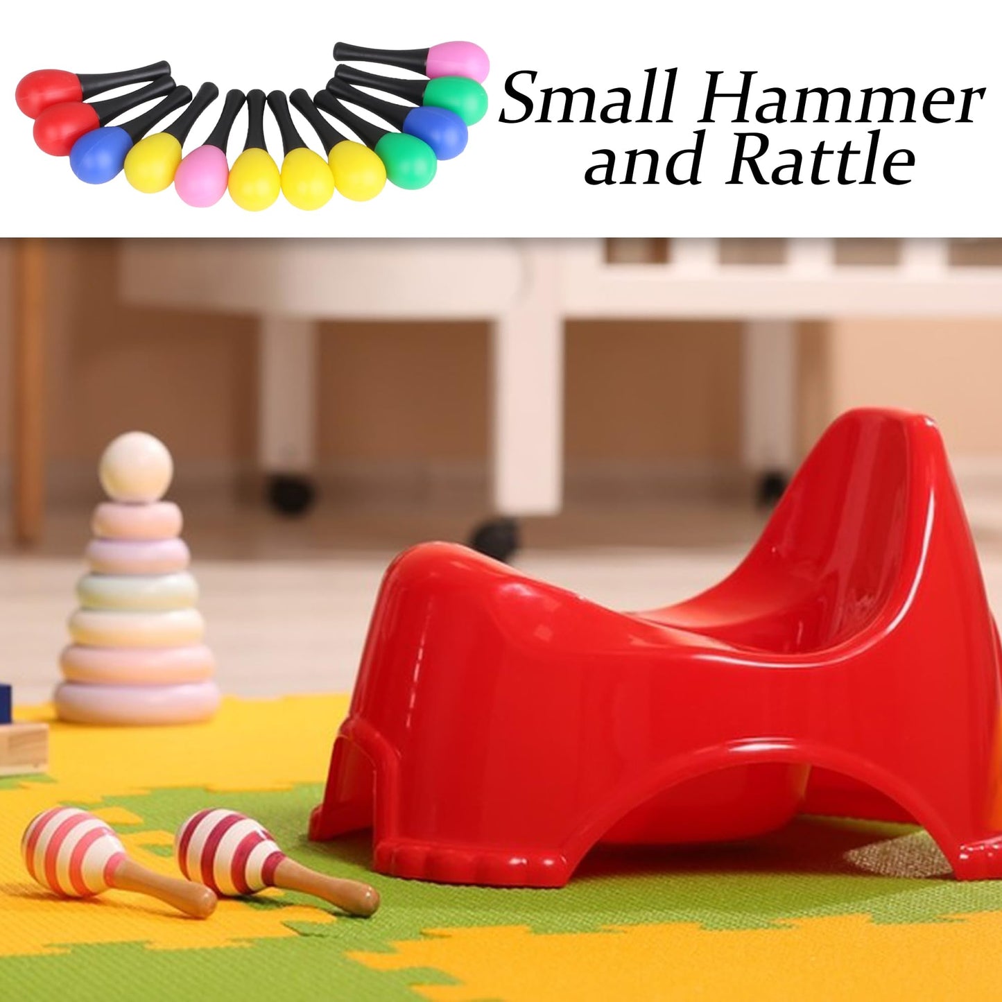 BQLZR 13x3.9cm Plastic Maracas Rattle Shakers Musical Instrument Pack of 24