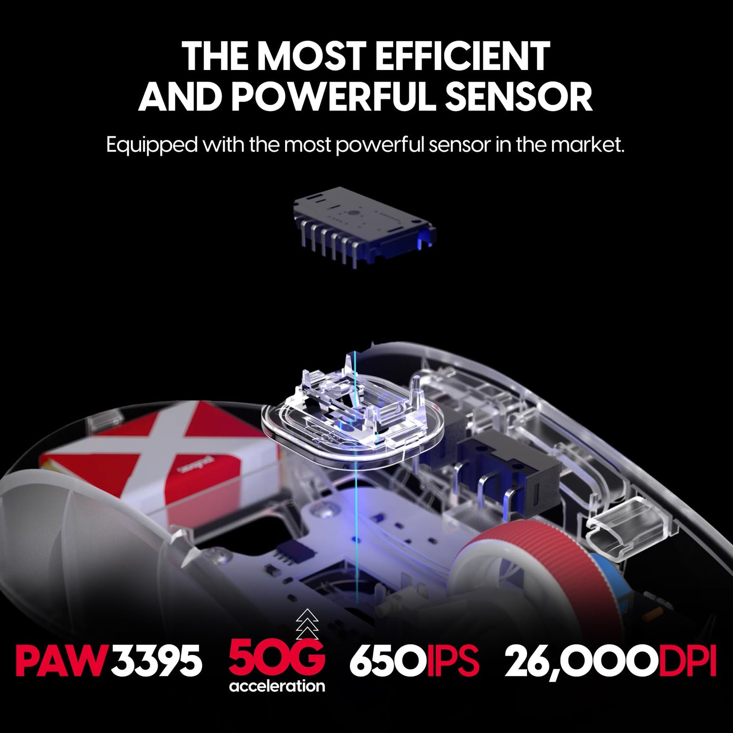 Pulsar Gaming Gears X2H (High Hump) Mini Wireless Gaming Mouse, Designed for Competitive Esports, Lightweight 52g, PAW3395 26K DPI Sensor, Optical Switch, 1ms Polling, Symmetrical Shape, Superclear