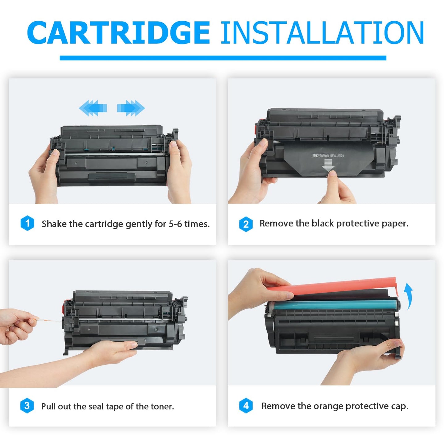 58A CF258A Toner Cartridge Black 2 Pack (with Chip) Compatible Replacement for HP CF258A 58A 58X CF258X Work for HP Laserjet Pro MFP M428fdw M428fdn M428dw M404 M428 M404n M404dn M404dw Printer Ink