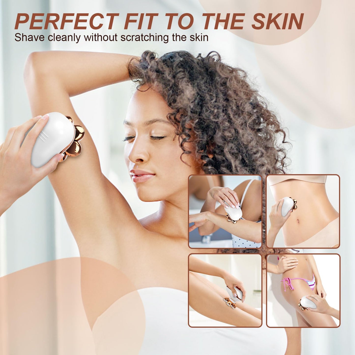 2-in-1 Electric Razors for Women, Wet/Dry 7D Rechargeable Rotary Shaver for Legs, Water Resistant Grooming Kit - Electric Razors for Women, Facial Hair Removal, Bikini Trimmer, Lips - Gentle Hair Remo