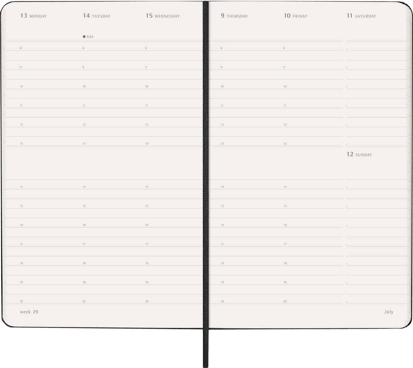 Moleskine Classic 12 Month 2026 Weekly Vertical Planner, Hard Cover, Large (5" x 8.25"), Black, 144 pages