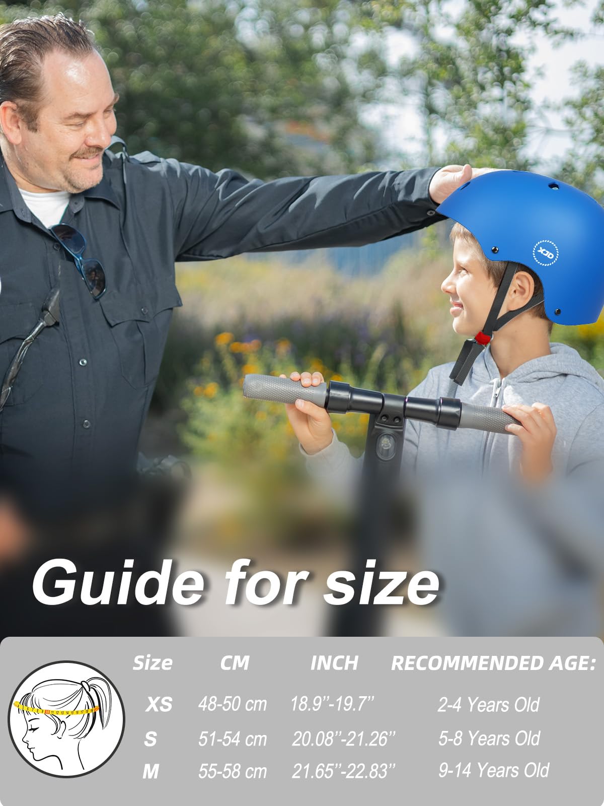 XJD Kids Helmet Toddlers Bike Helmet Age 3-13 Years Adjustable Skateboard Helmet for Cycle BMX Scooter Roller Skating for Children Boys/Girls (Blue, X-Small)