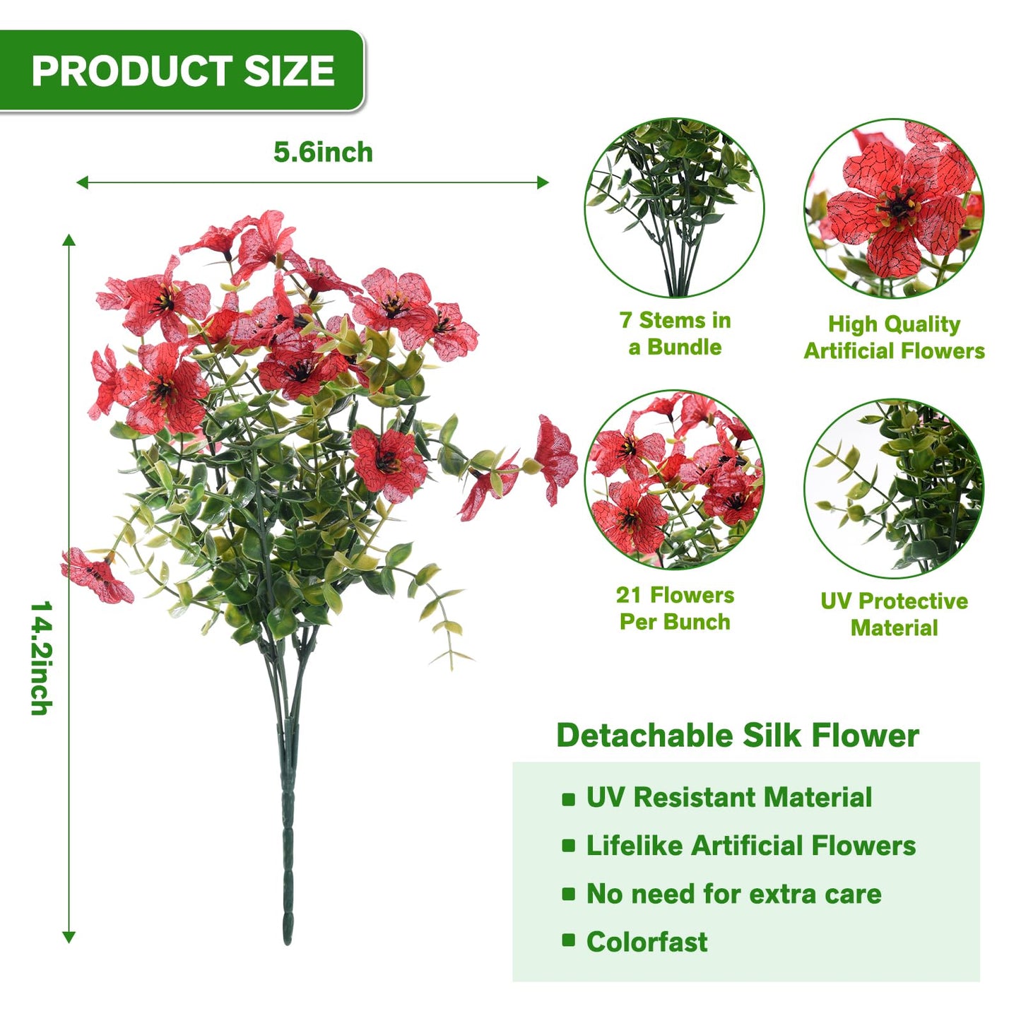 Artificial Flowers for Outdoor,Silk Flowers No Fade Fake Plastic Flowers Faux Plants for Outdoors Outside Front Porch Hanging Planter Window Box Garden Home Decoration,13 Pack(Multi-Colour2)