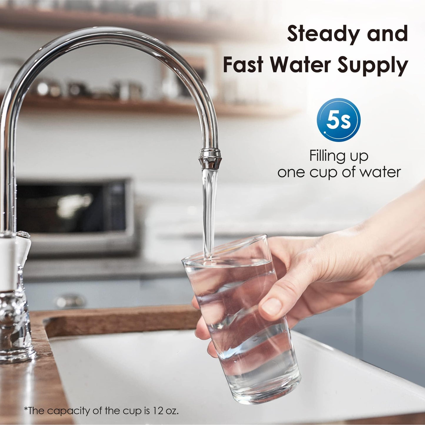 Waterdrop 15UA Under Sink Water Filter System, Reduces Lead, Chlorine, Bad Taste & Odor, Under Counter Water Filter Direct Connect to Kitchen Faucet, NSF/ANSI 42 Certified, 19000 Gallons, USA Tech