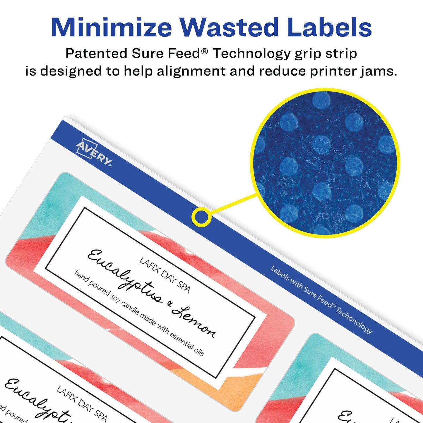 Glossy White Easy Peel Shipping Labels with Sure Feed