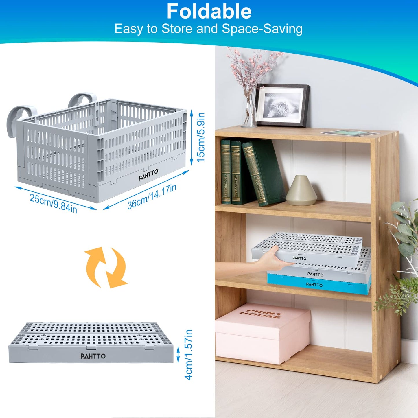 Poolside Storage Basket 2pcs, Foldable Pool Basket for Toys, Towels, Beverages, Poolside Organizer, Pool Accessories Above Ground,Grey