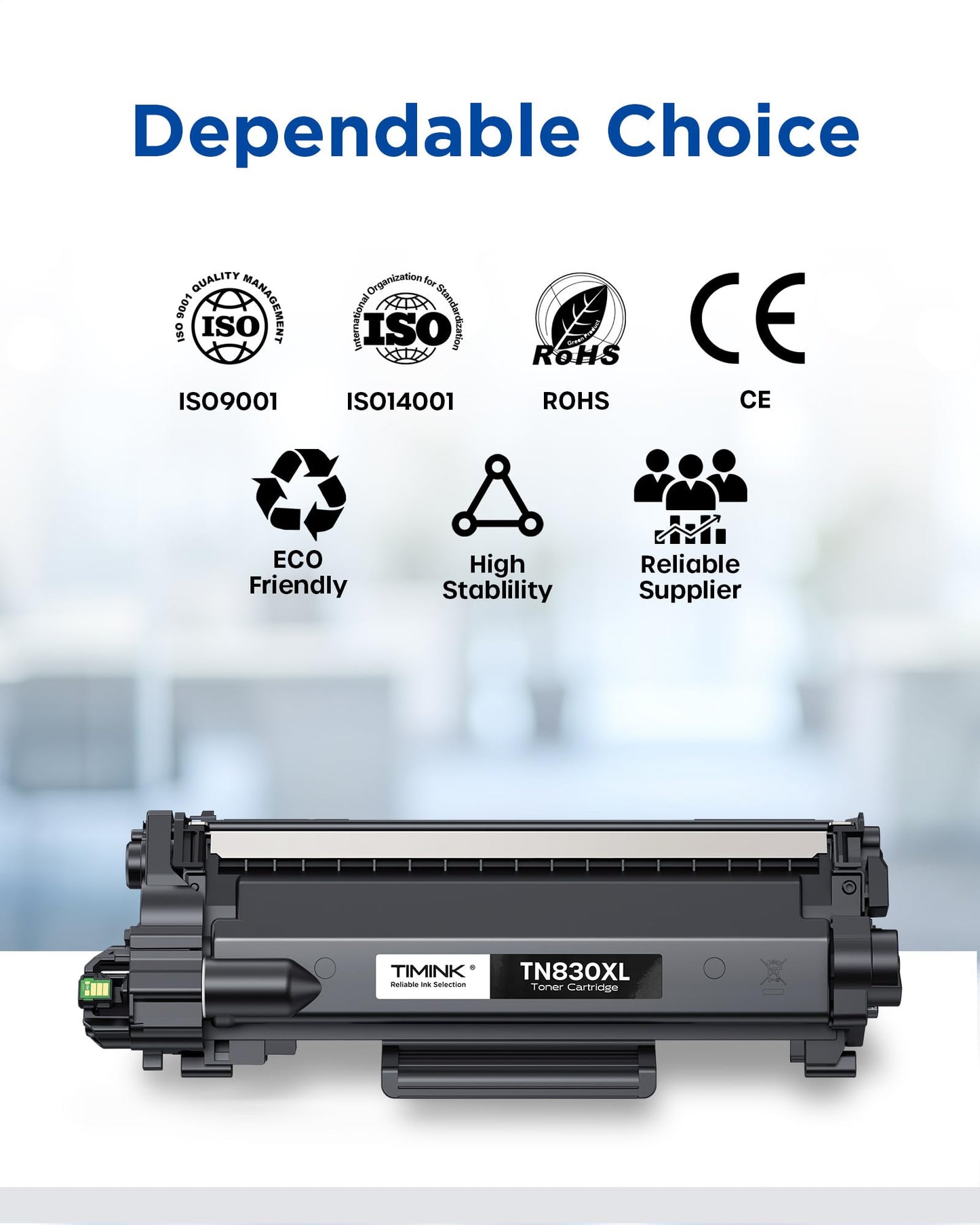 Compatible TN830XL Toner Cartridges Replacement for Brother TN830 TN-830XL 830XL Toner Cartridge Work with Brother HL-L2460DW DCP-L2640DW HL-L2400D HL-L2405W MFC-L2820DW Printer (2 Pack, Black)