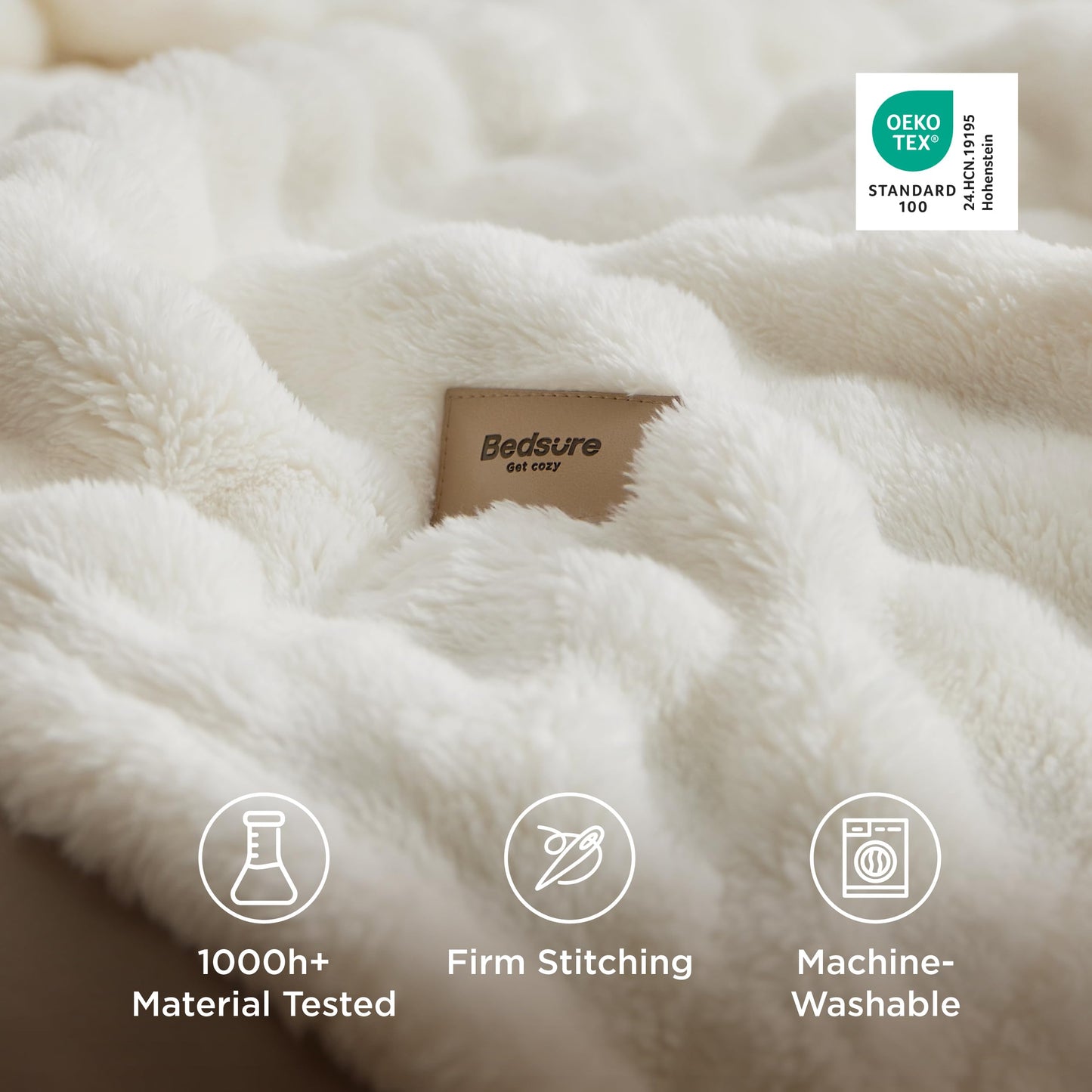 Bedsure 3D Bubble Blanket for Couch - GentleSoft White Spring Throw Blanket for Couch Sofa Bed Room Decor - Luxury Soft Cozy Blanket Gifts for Women, Lightweight, All Seasons, Off White, 60 x 80 ''