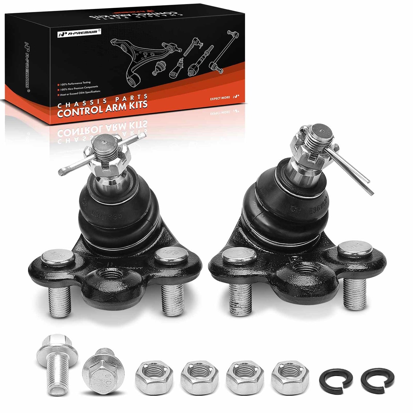 A-Premium 2 x Front Lower Ball Joint, Compatible with Honda Civic 2006-2011 & Acura CSX 2006-2011