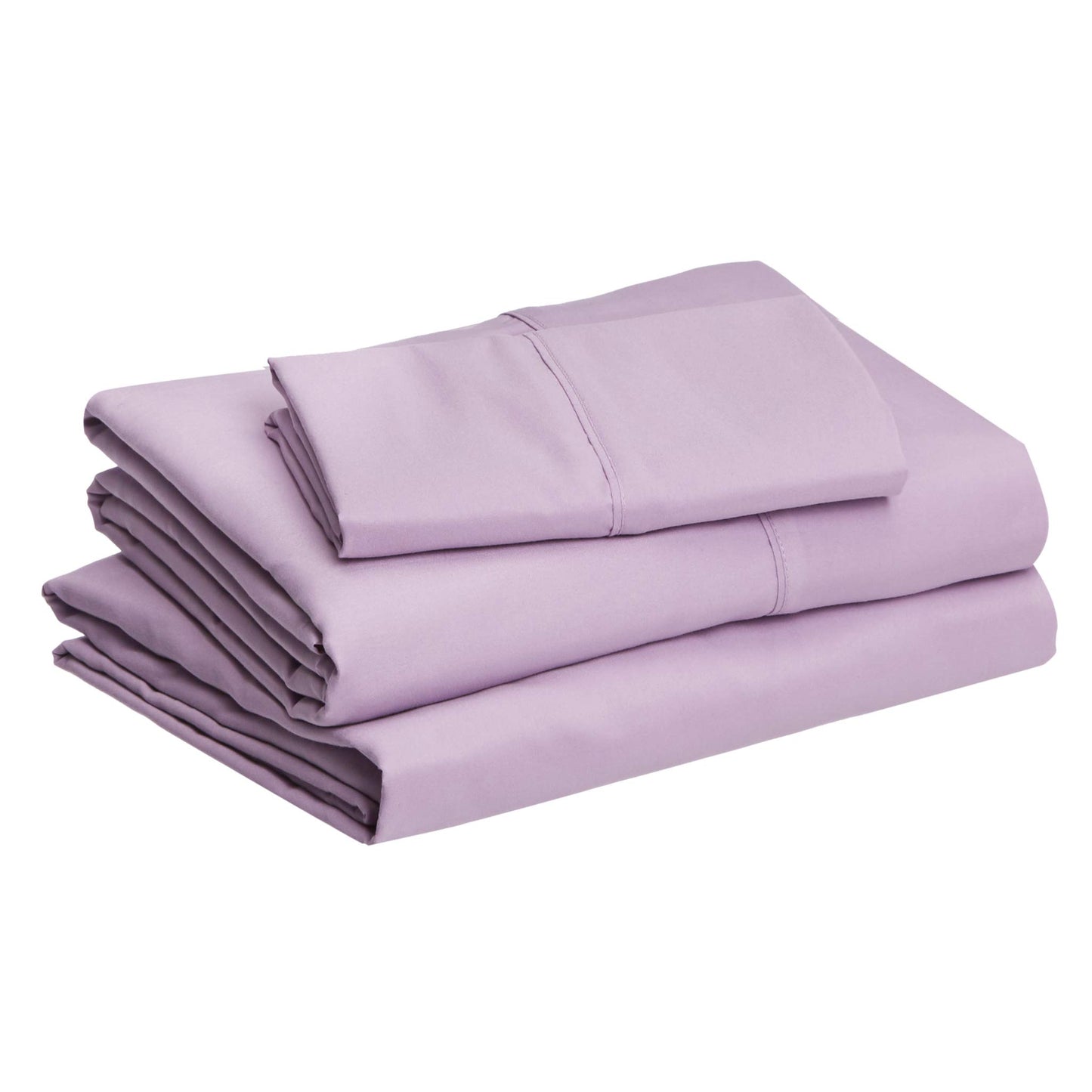Amazon Basics Lightweight Super Soft, Comfortable Easy Care Microfiber 3 Piece Bed Sheet Set with 14-Inch Deep Pockets, Twin, Frosted Lavender, Solid