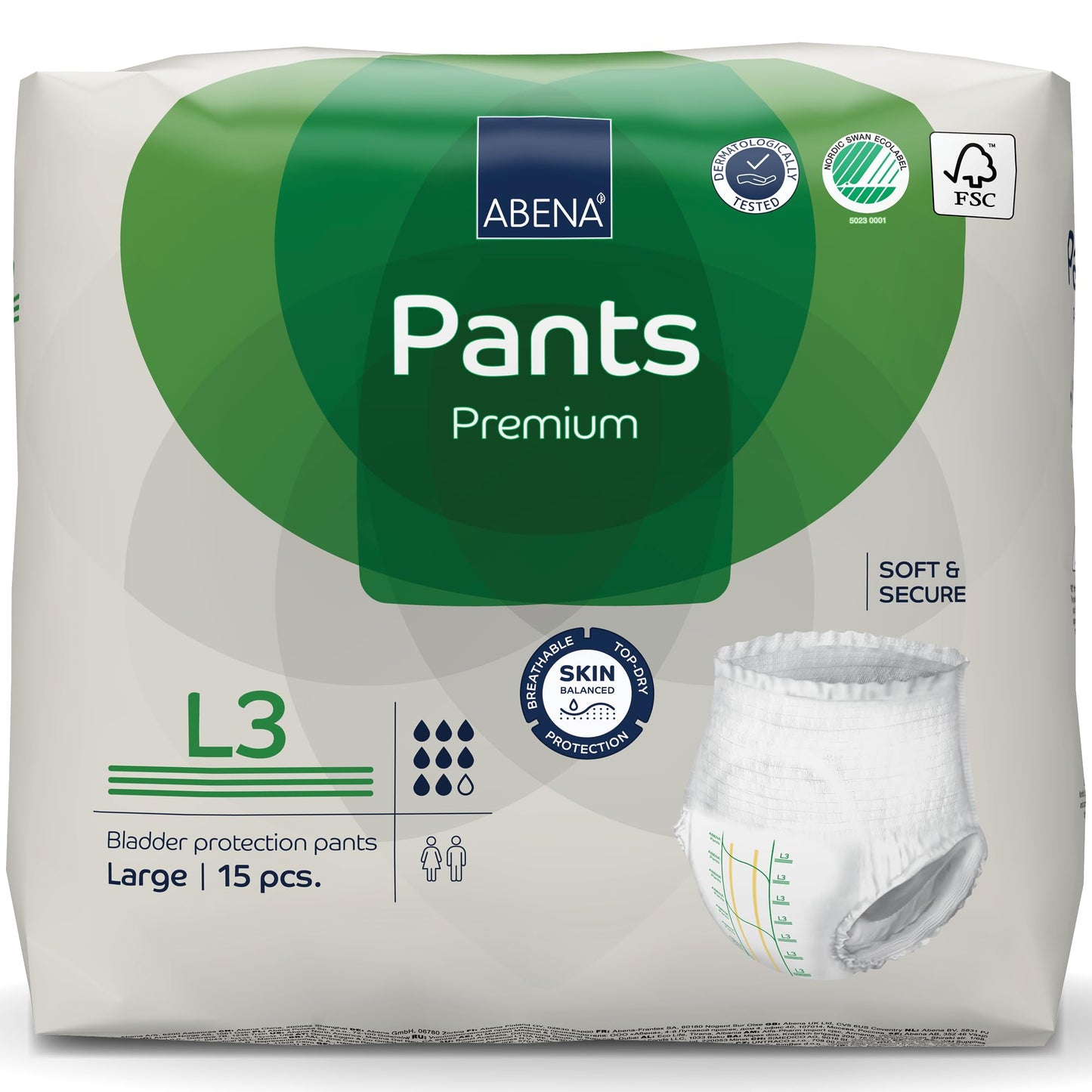 Abena Pants, Premium Protective Underwear, Level 3, (Medium To Extra Large), Large, 15 Count