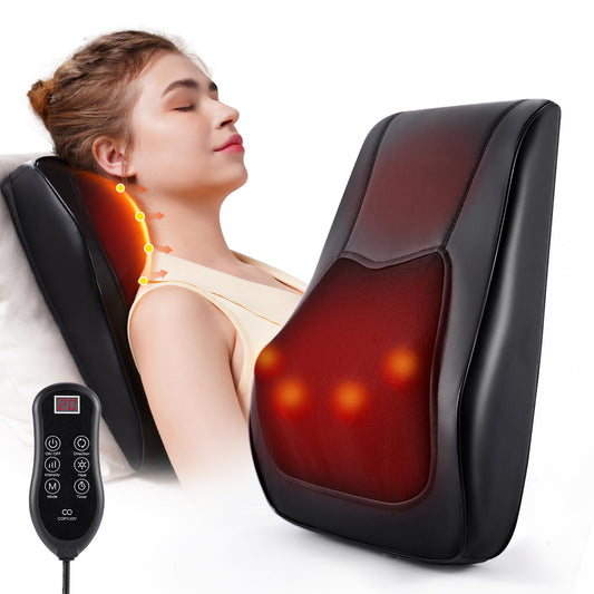 COPYJOY Back Massager For Pain Relief Deep Tissue, Neck Massager With Heat 3D Shiatsu Kneading Electric Massage Pillow For Whole Body Relaxation, Home, Car, Office Use, Gifts For Mom, Dad, Women, Men