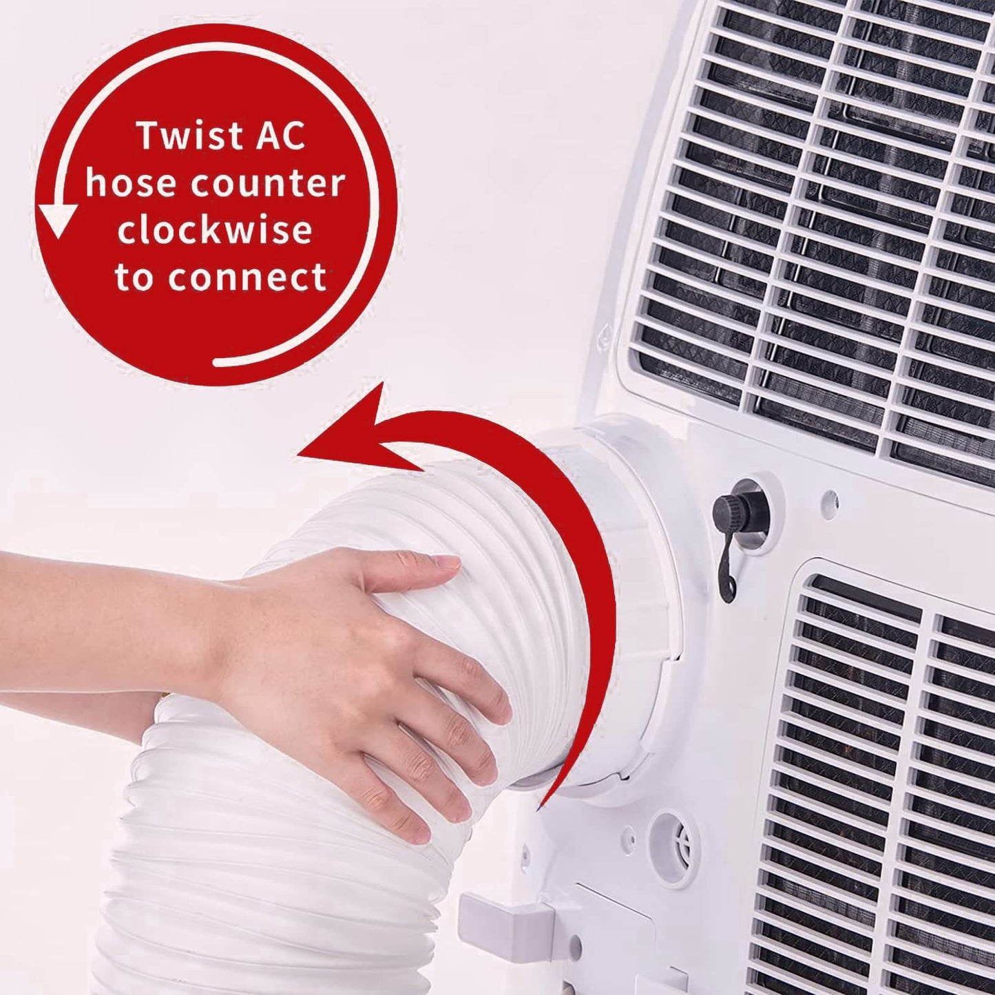 FUBININA 80" Portable Air Conditioner Hose, AC Hose with 5.9" Diameter, Anti-Clockwise Thread AC Exhaust Hose for Portable AC Vent Replacement Tube Compatible with LG Air Conditioner Part