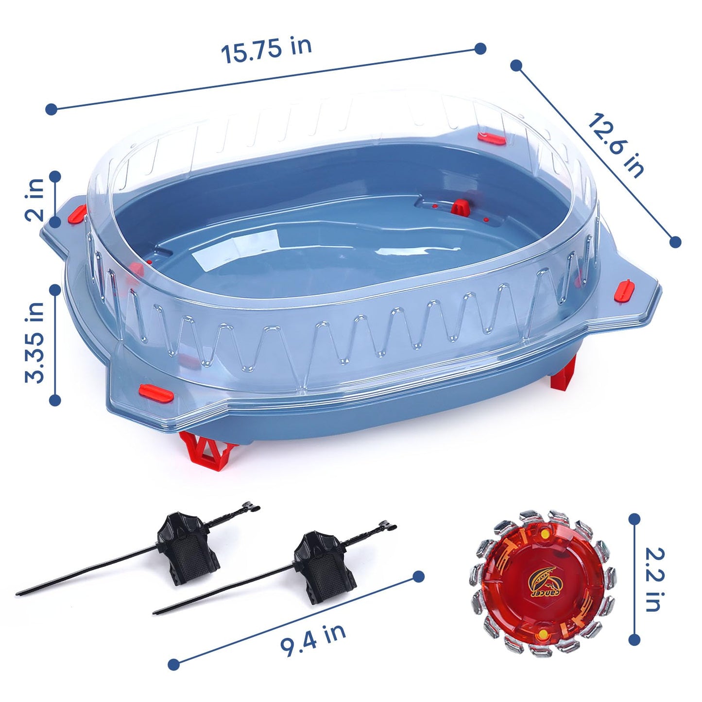 BUPASAK Light Ignite Spinning Tops Battle Set, with Stadium, 6 Light Ignite Spinning Tops, and 2 Launchers, Toys for 6 Year Old Boys & Girls & Up (Amazon Exclusive)