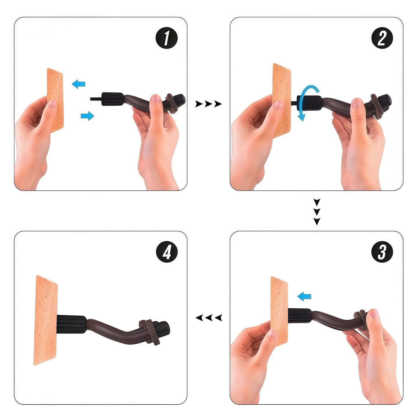 Guitar Wall Mount Hanger 6 Pack, Hardwood Guitar Hanger Wall Hook Holder Stand Display with Screws - Easy to Install - Fits All Size Guitars, Bass, Mandolin, Banjo, Ukulele