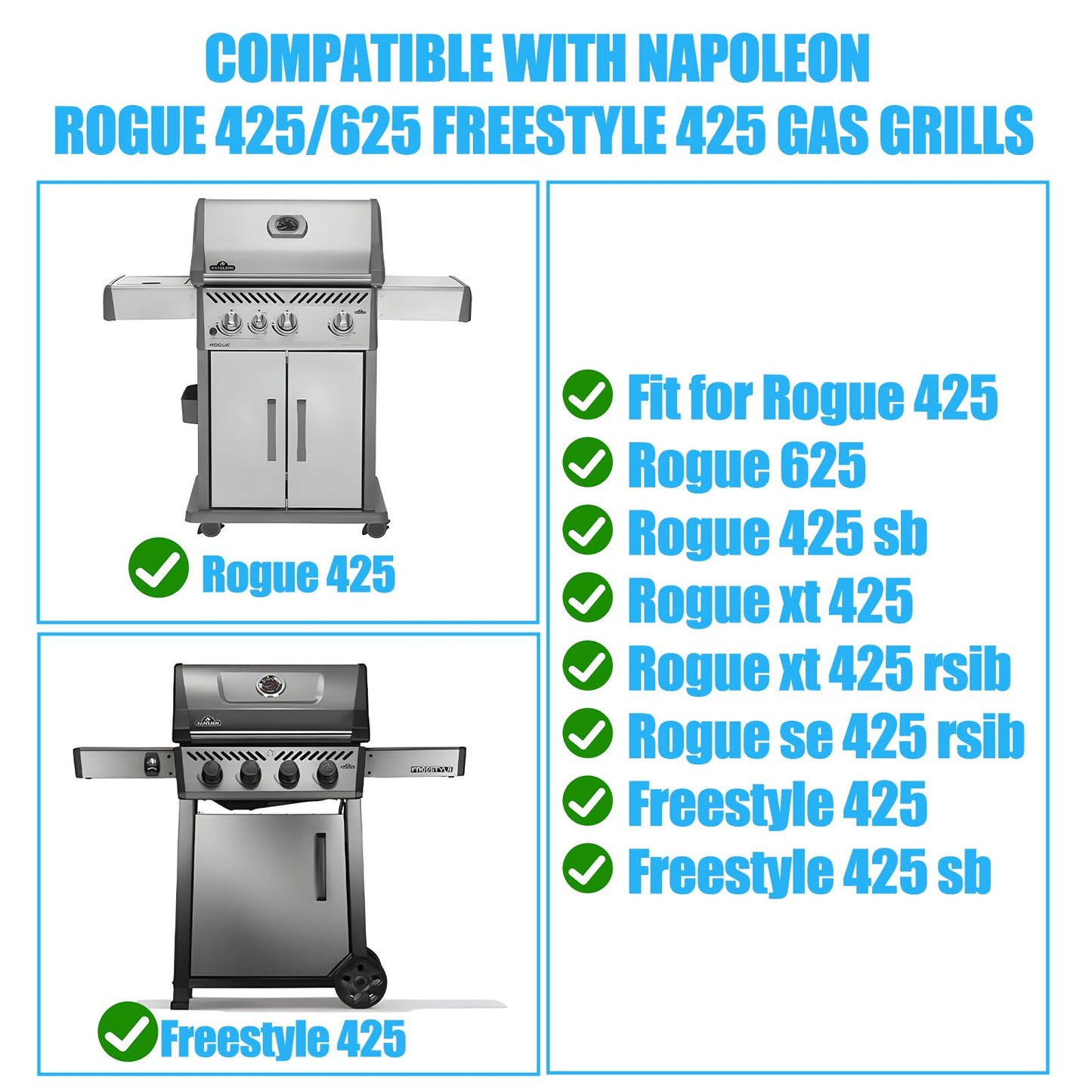 56425 Cast lron Reversible Griddle for Napoleon Rogue 425 625 Grill Accessories Rogue XT 625 XT 425 XT 425 SIB Se 425 RSIB Freestyle 425 Series Reversible Cooking Plate Insert Grill Replacement Parts